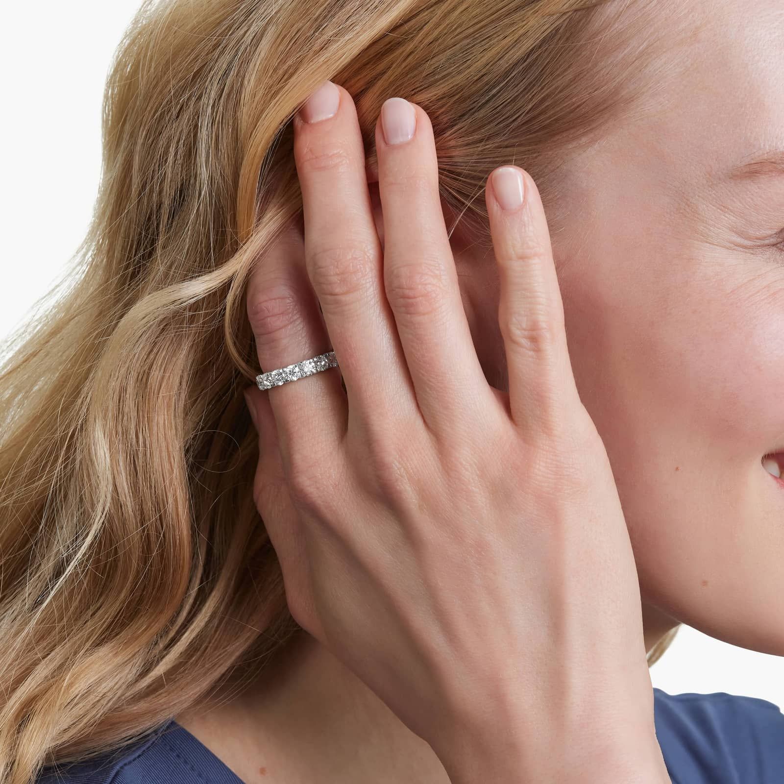 French Pavé Eternity Ring With 3 CTW Diamonds In Platinum (4.00mm)