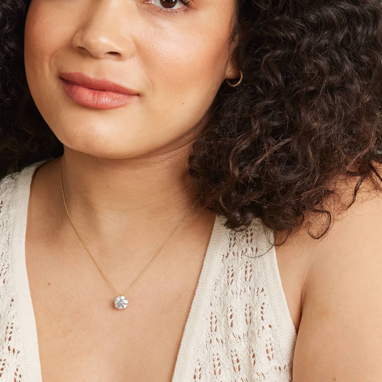 14K Yellow Gold Double Prong Lab Created Diamond Pendant (3 CTW - F-G / VS2-SI1)