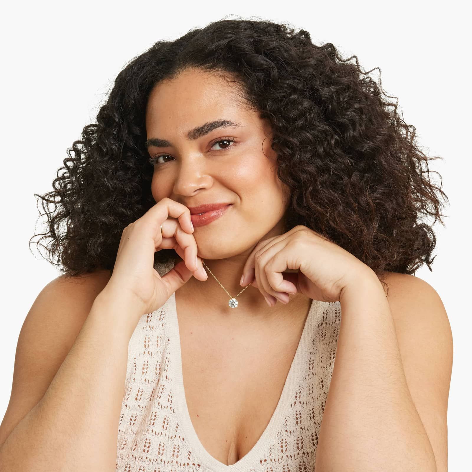 14K Yellow Gold Double Prong Lab Created Diamond Pendant (3 CTW - F-G / VS2-SI1)