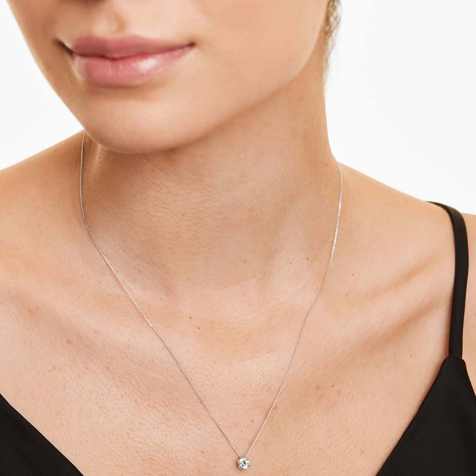 14K White Gold Wire Basket Lab-Grown Diamond Pendant (0.50 CTW - F-G / VS2-SI1)