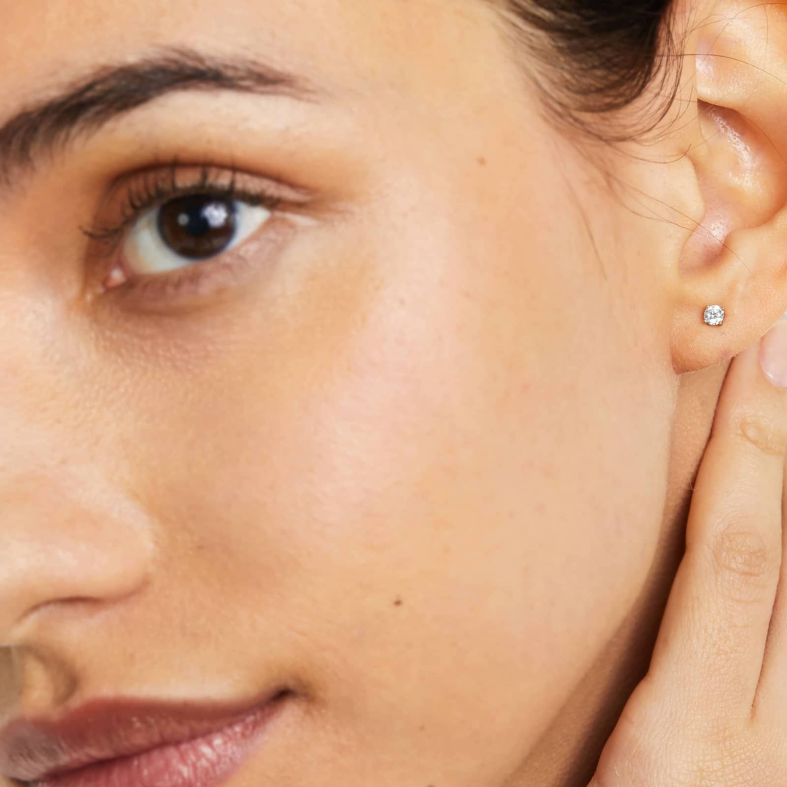 Four Prong 0.25 CTW Round Lab-Grown Diamond Stud Earrings In 14K Yellow Gold