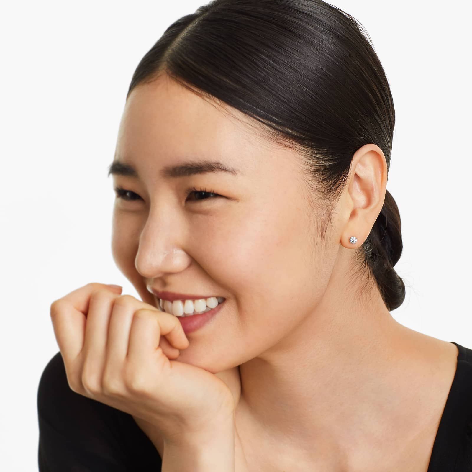 Four Prong 0.5 CTW Round Lab-Grown Diamond Stud Earrings In 14K Yellow Gold