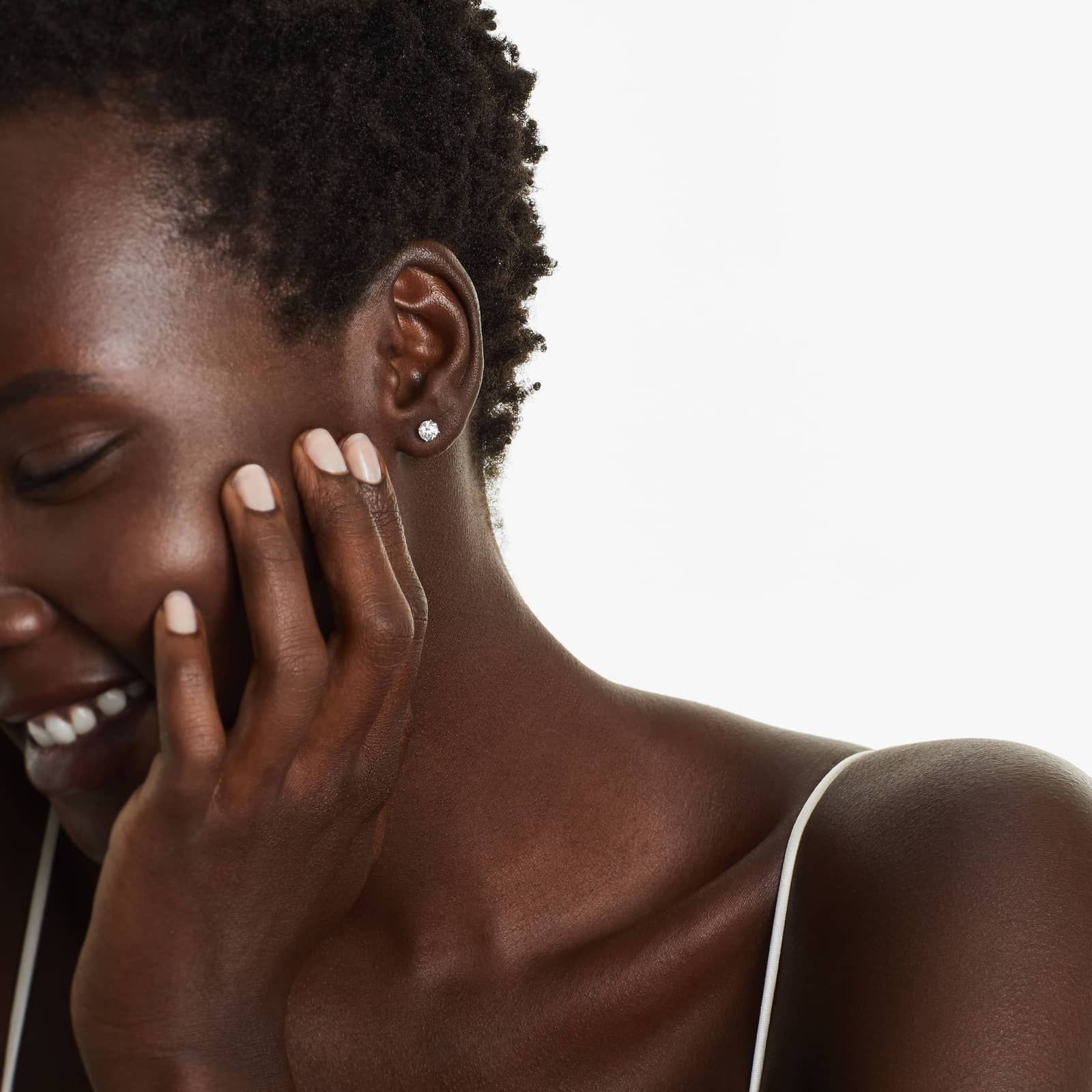 Four Prong 1 CTW Round Lab-Grown Diamond Stud Earrings In 14K White Gold