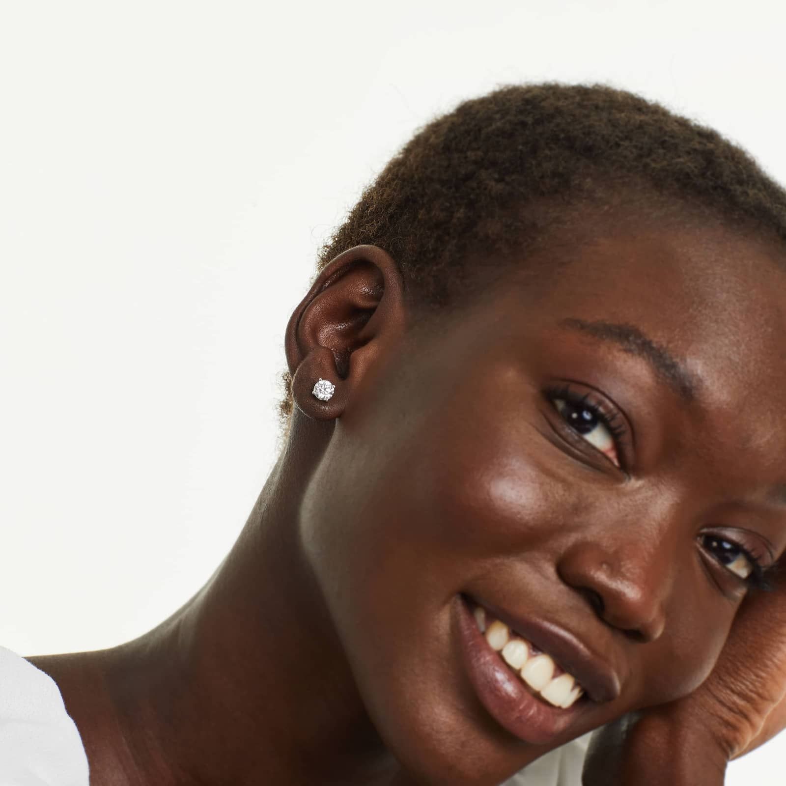 Four Prong 2 CTW Round Diamond Stud Earrings In Platinum