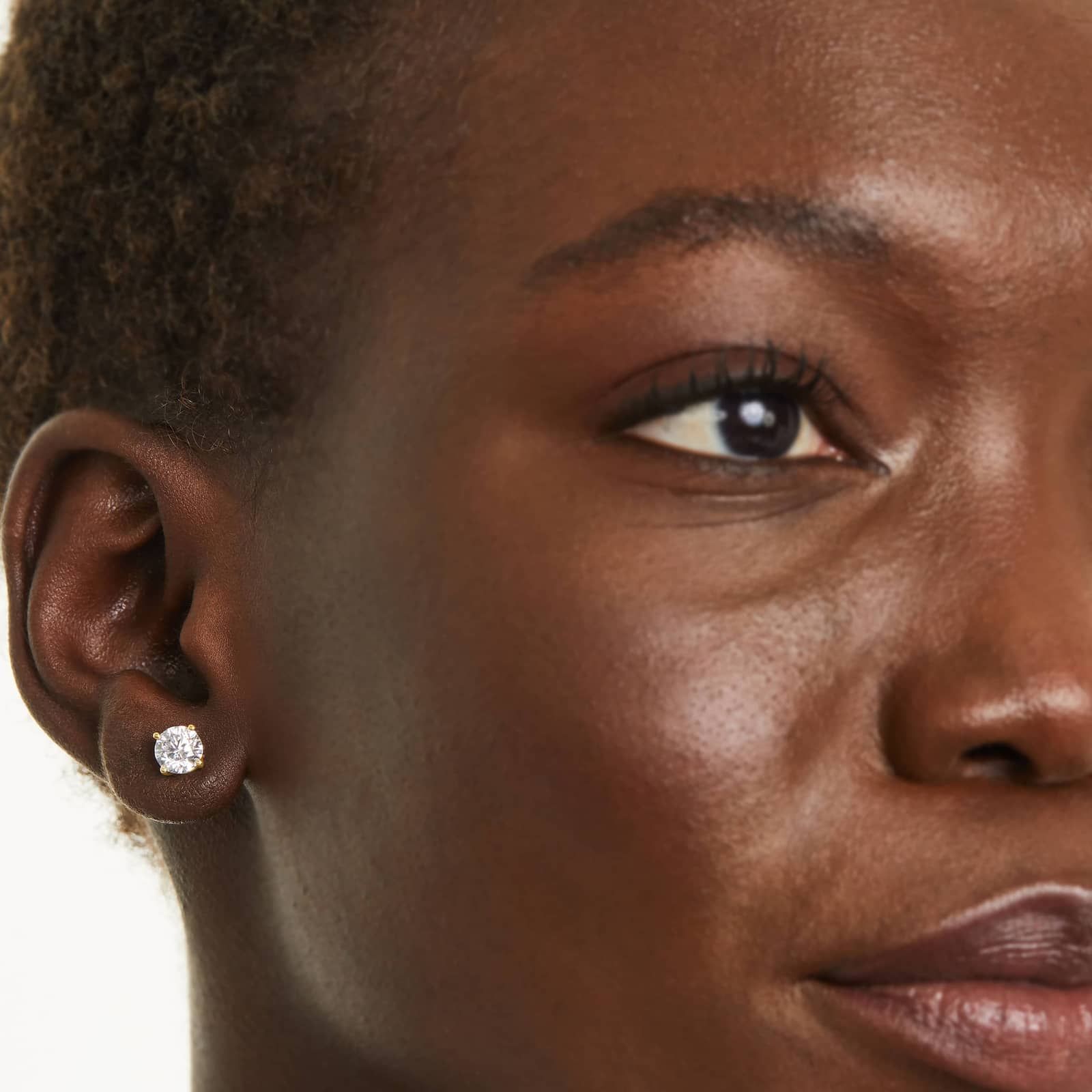 Four Prong 2 CTW Round Diamond Stud Earrings In 14K Yellow Gold