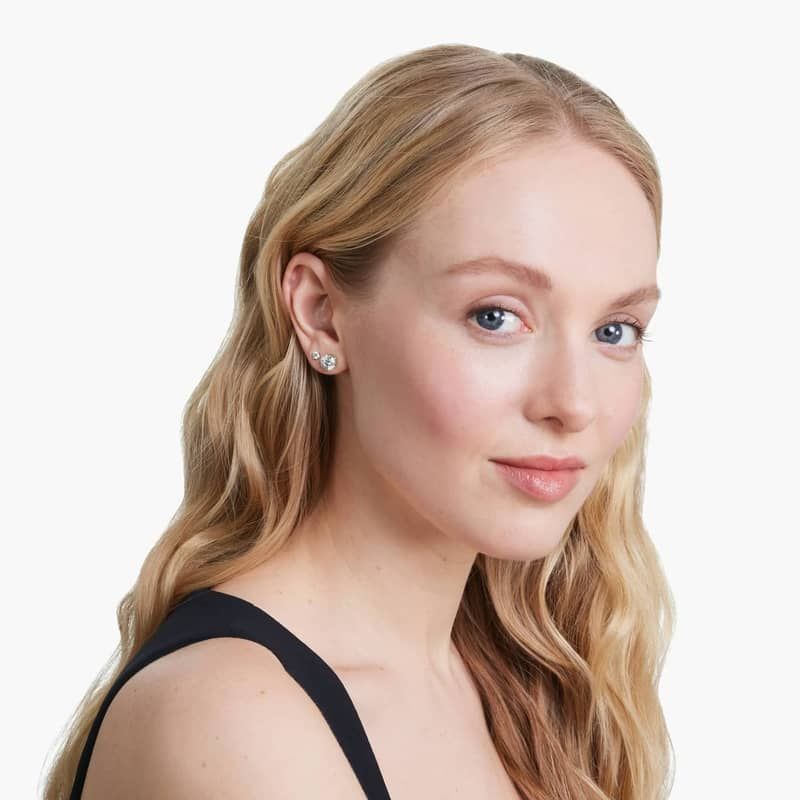 Four Prong 2.5 CTW Round Diamond Stud Earrings In Platinum