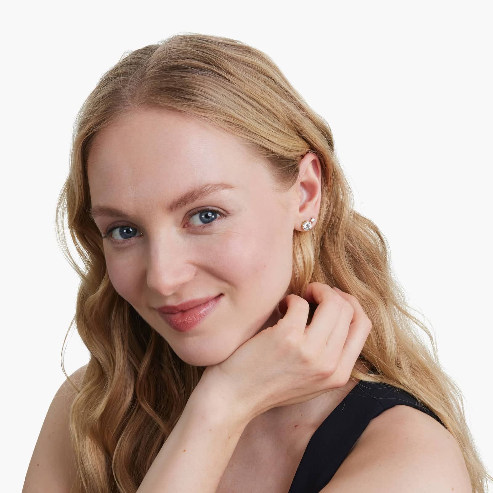 Four Prong 2.5 CTW Round Diamond Stud Earrings In 14K Yellow Gold