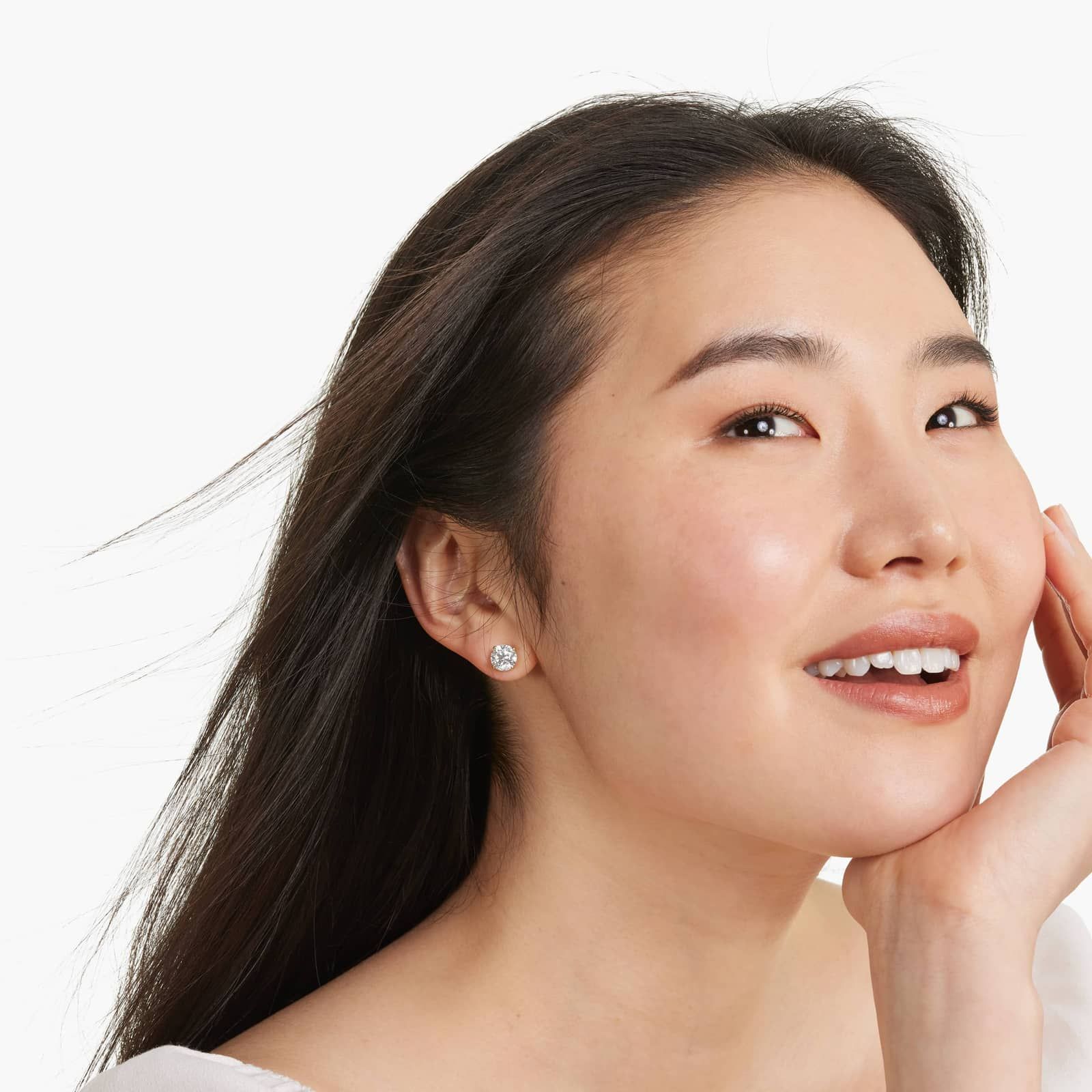 Four Prong 3 CTW Round Diamond Stud Earrings In 14K Yellow Gold