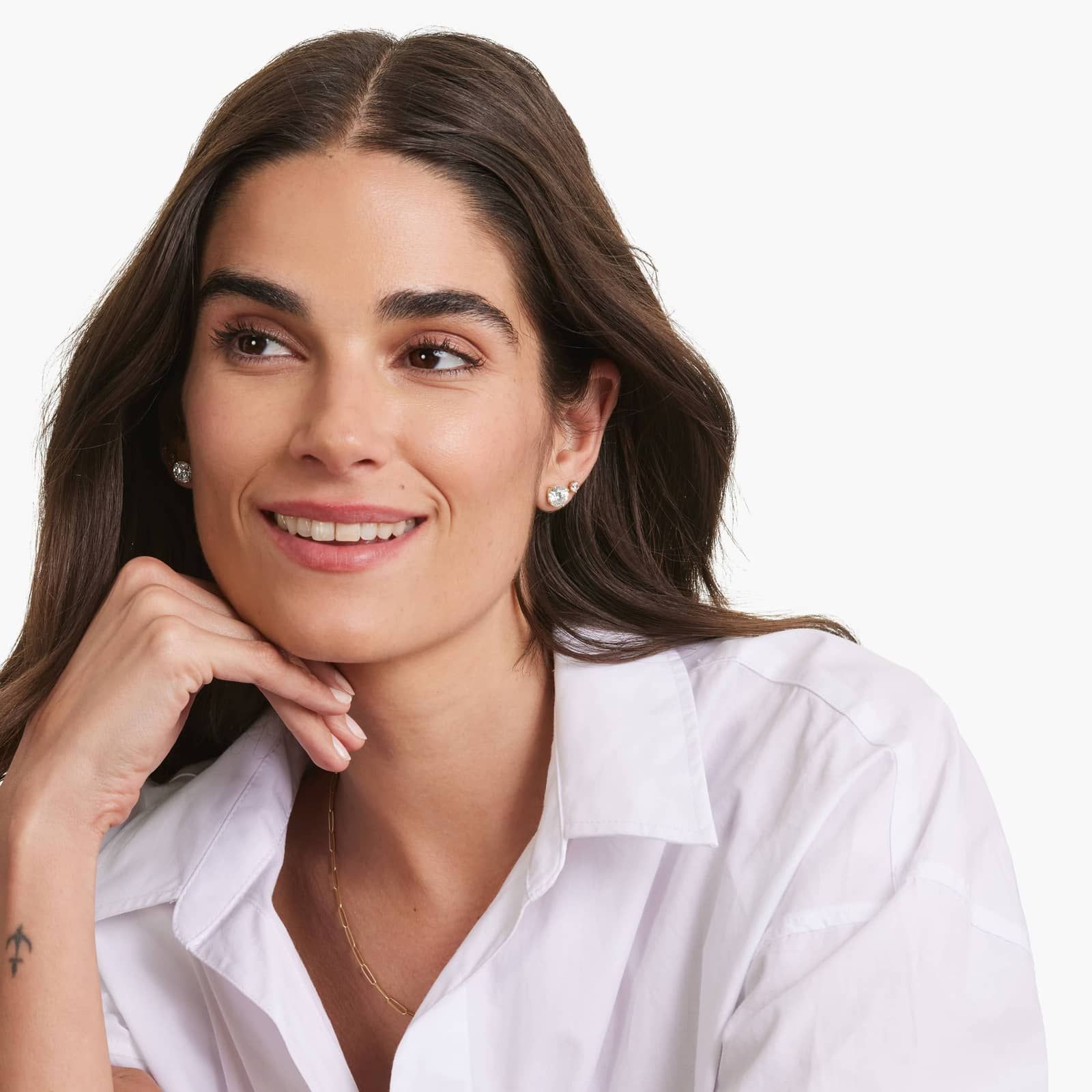 Four Prong 4 CTW Round Lab-Grown Diamond Stud Earrings In 14K Yellow Gold