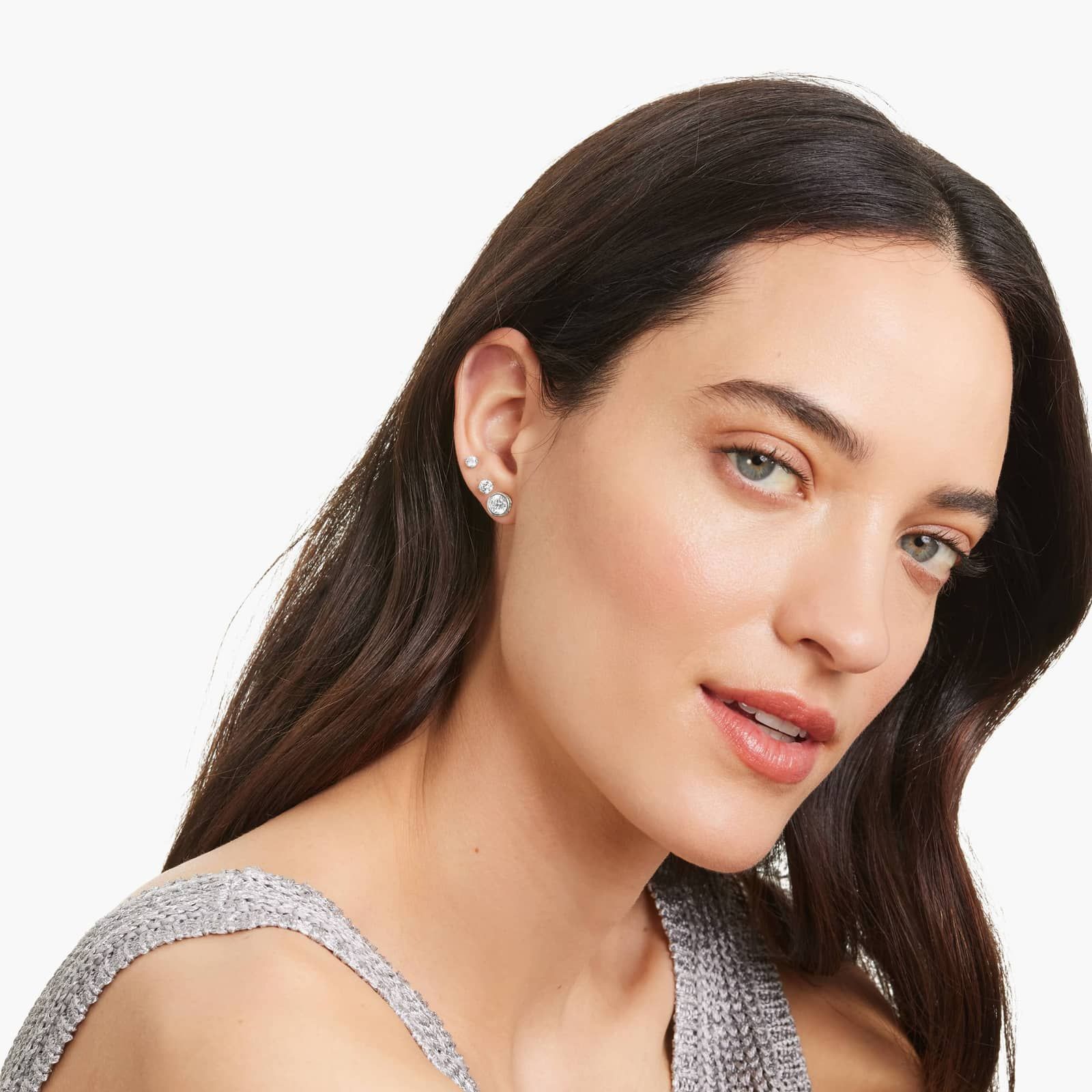 Bezel 1.5 CTW Lab-Grown Diamond Stud Earrings In 14K White Gold