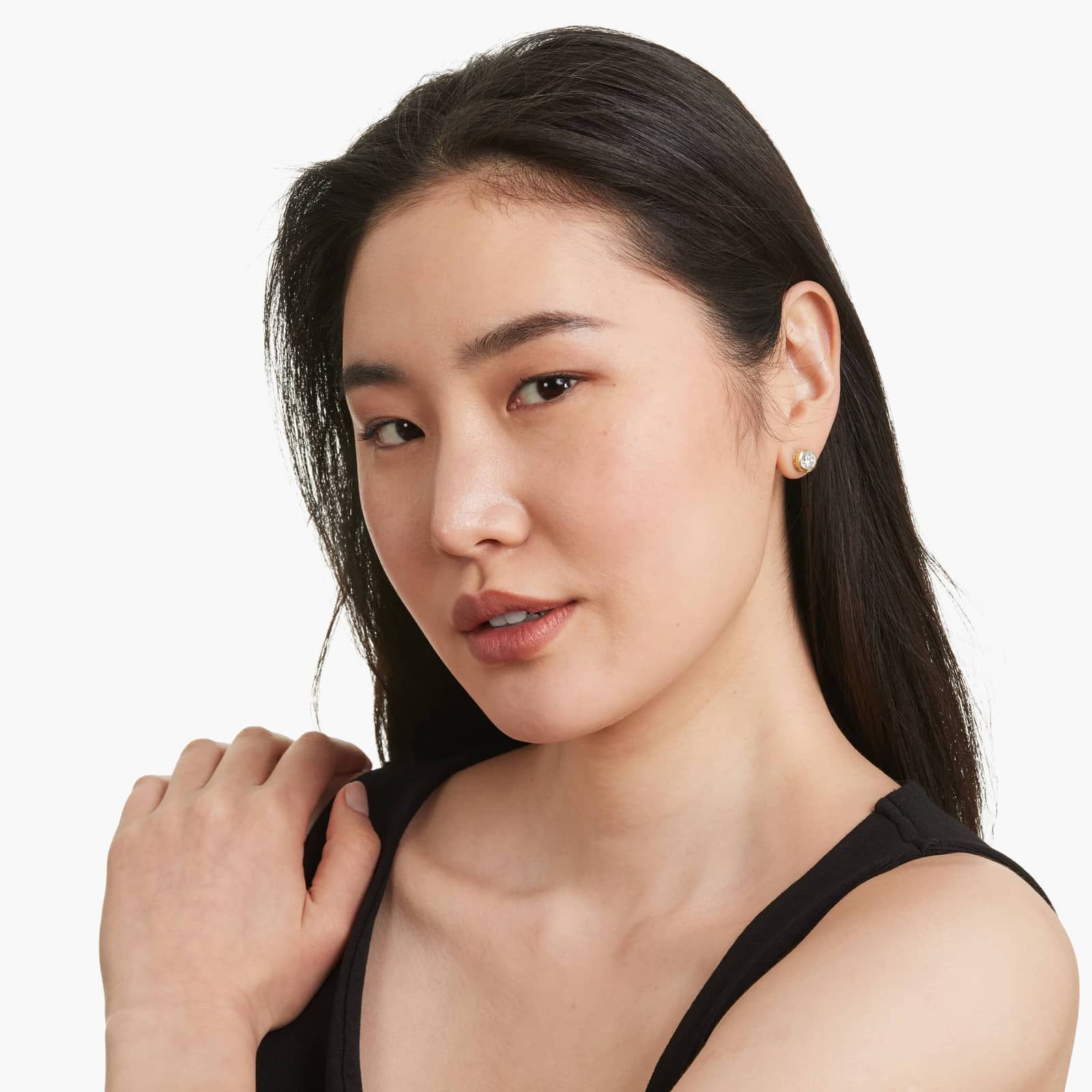 Bezel 2 CTW Lab-Grown Diamond Stud Earrings In 14K Yellow Gold