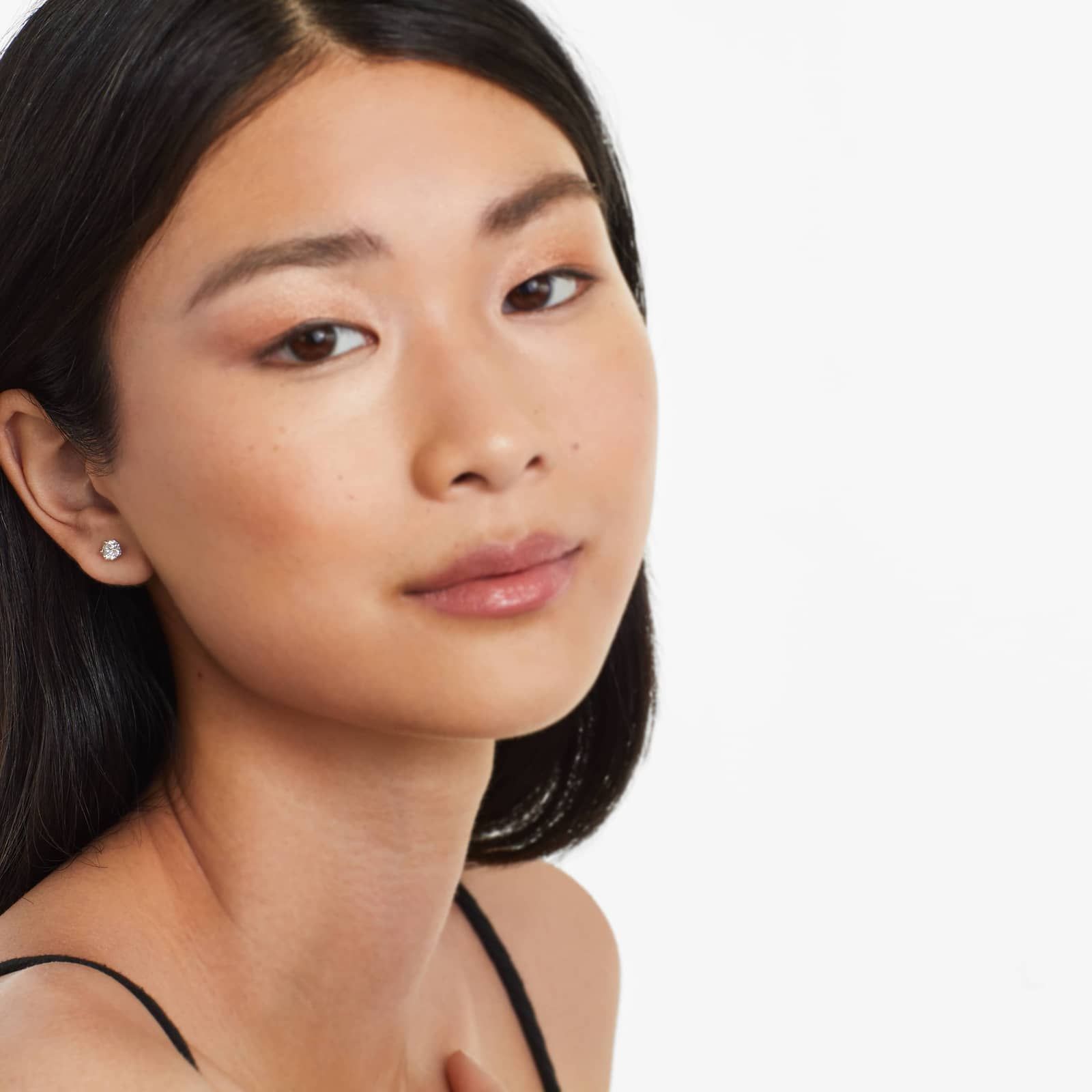 Scallop Basket 1 CTW Lab-Grown Diamond Stud Earrings In 14K White Gold