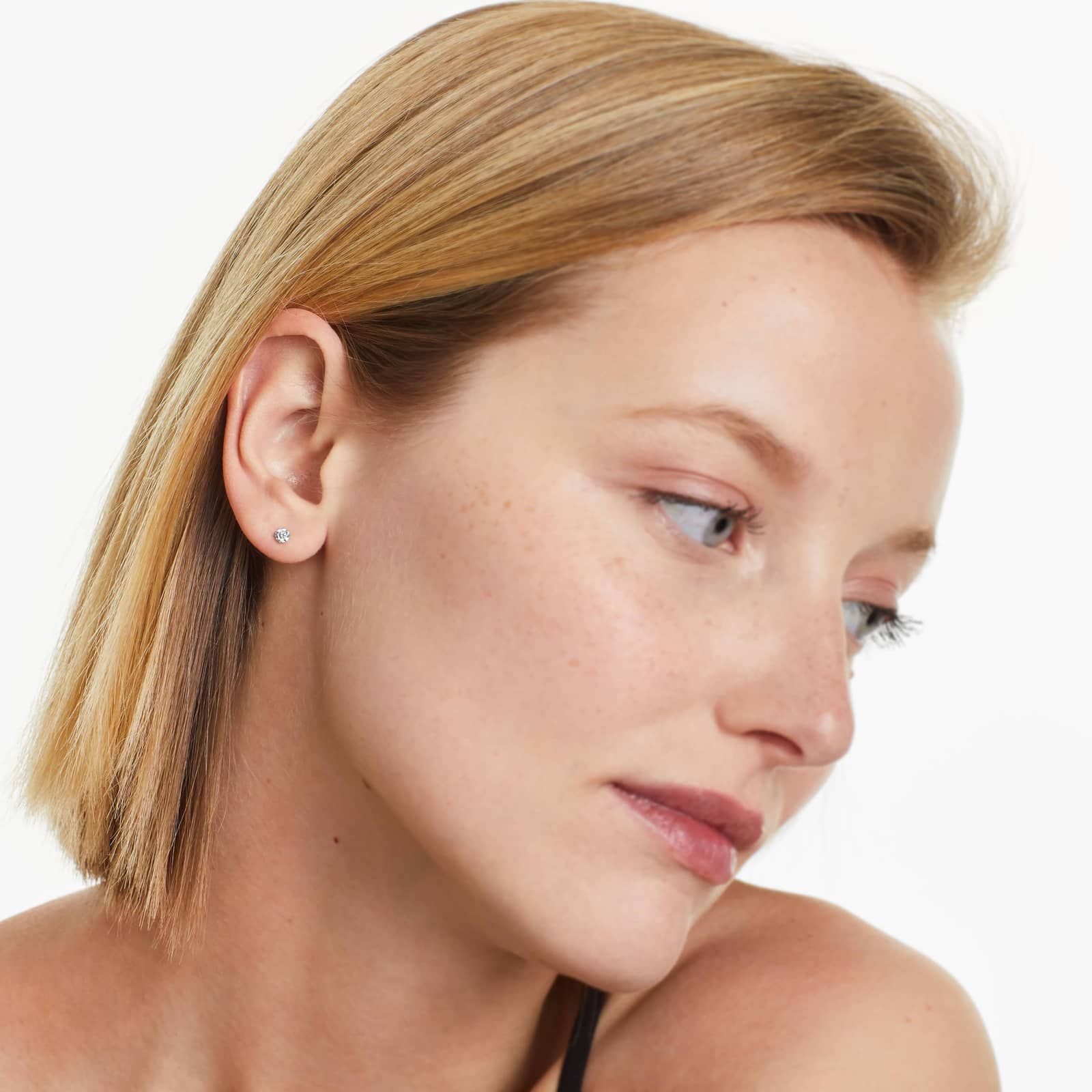 Double Prong 0.25 CTW Diamond Stud Earrings In Platinum