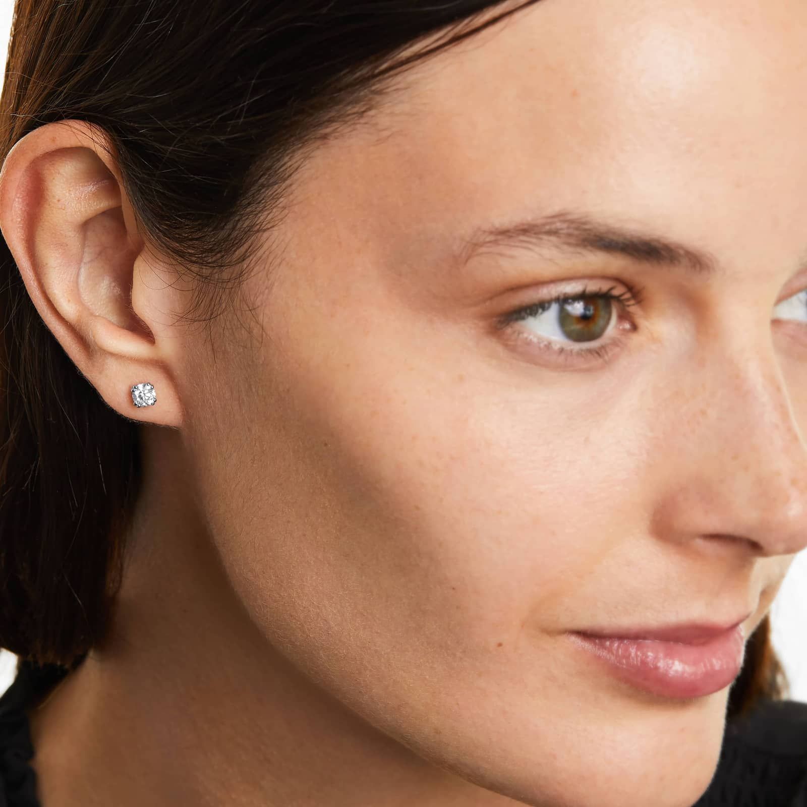 Double Prong 0.75 CTW Diamond Stud Earrings In Platinum