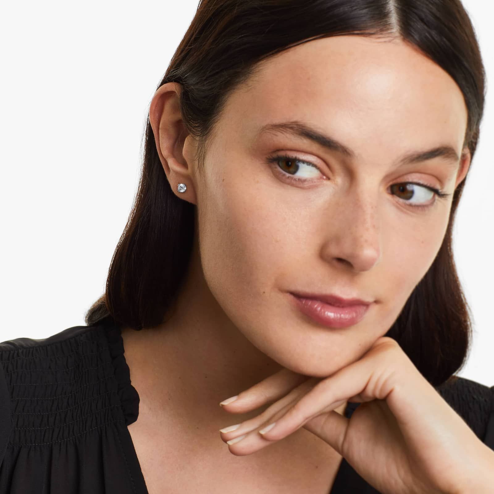 Double Prong 0.75 CTW Diamond Stud Earrings In Platinum