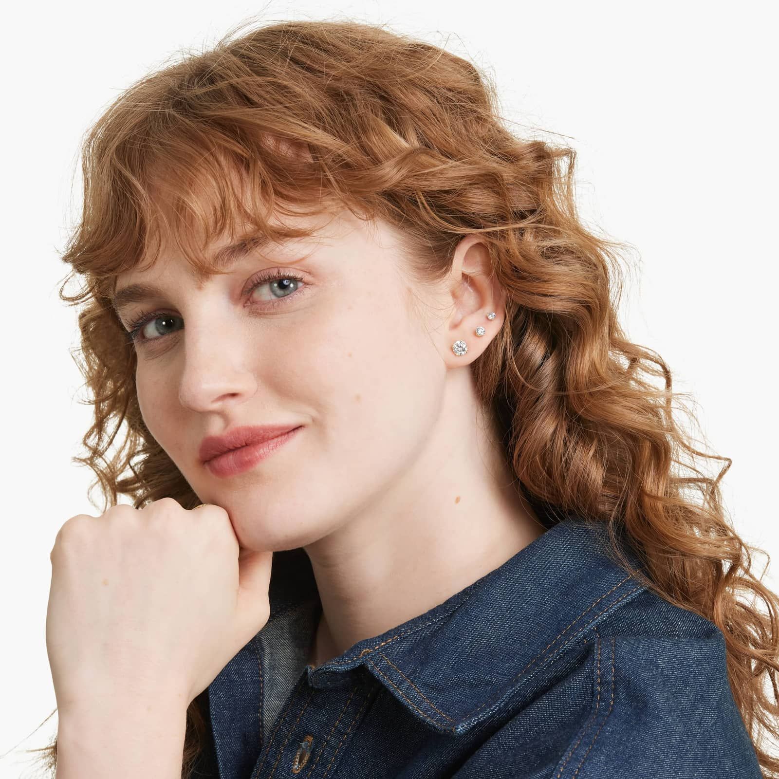 Double Prong 2 CTW Lab-Grown Diamond Stud Earrings In 14K Yellow Gold