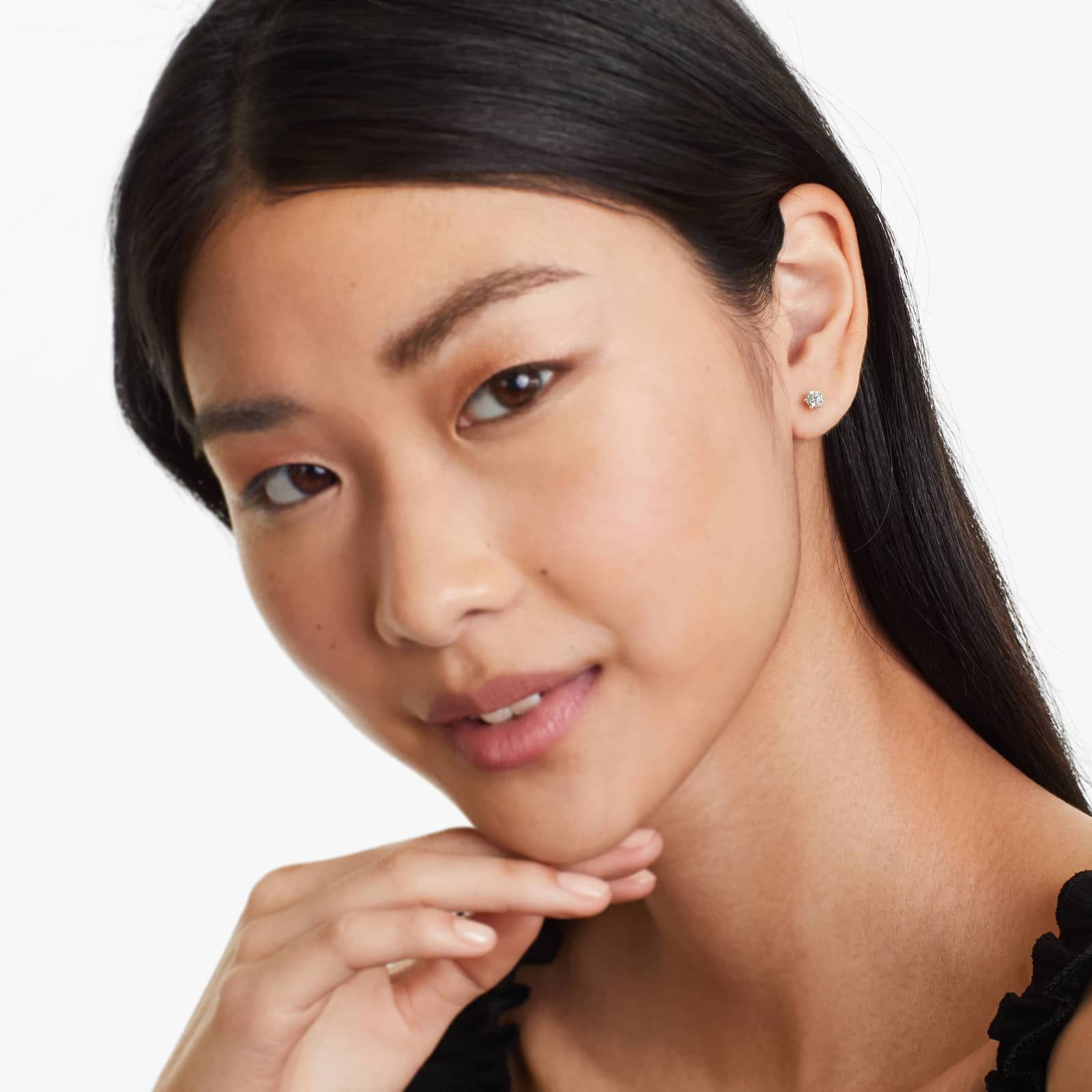 Six Prong 0.5 CTW Lab-Grown Diamond Stud Earrings In 14K Yellow Gold