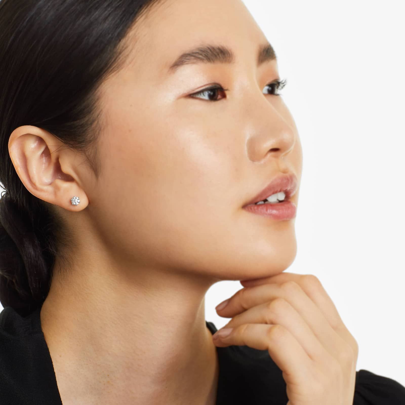 Six Prong 1 CTW Lab-Grown Diamond Stud Earrings In 14K White Gold