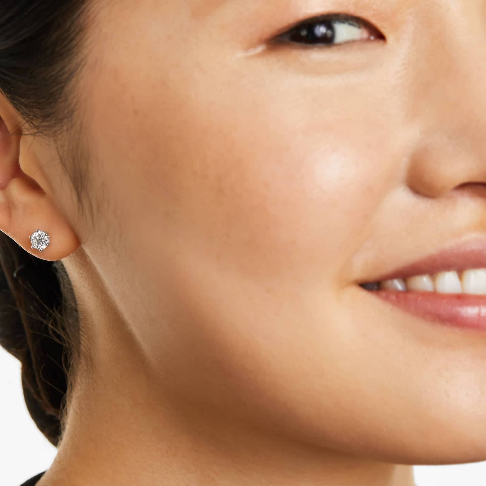 Six Prong 1 CTW Lab-Grown Diamond Stud Earrings In 14K White Gold