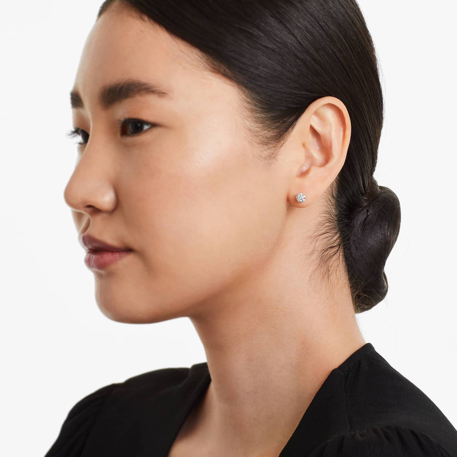 Six Prong 1 CTW Lab-Grown Diamond Stud Earrings In 14K Yellow Gold