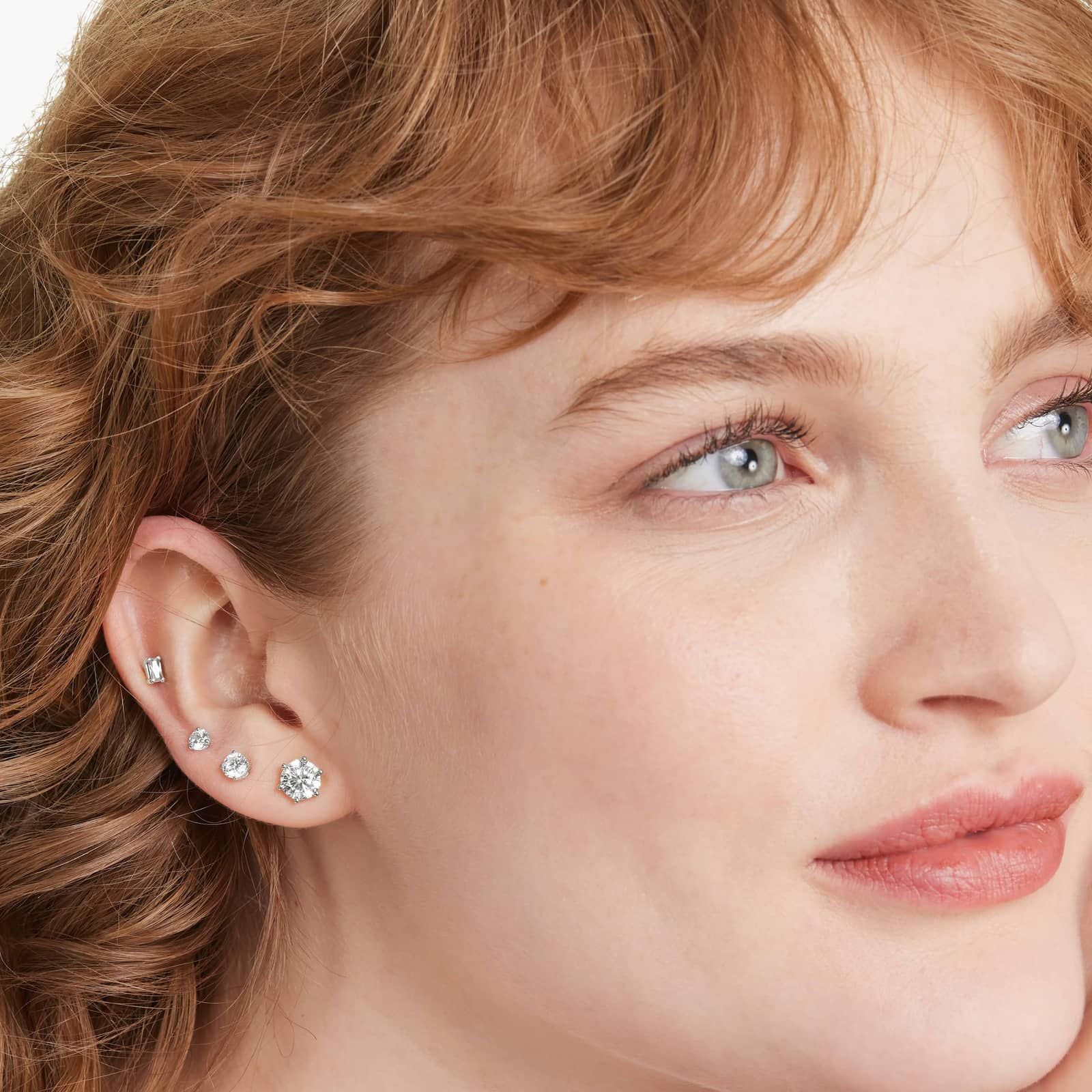 Six Prong 2 CTW Lab-Grown Diamond Stud Earrings In 14K White Gold