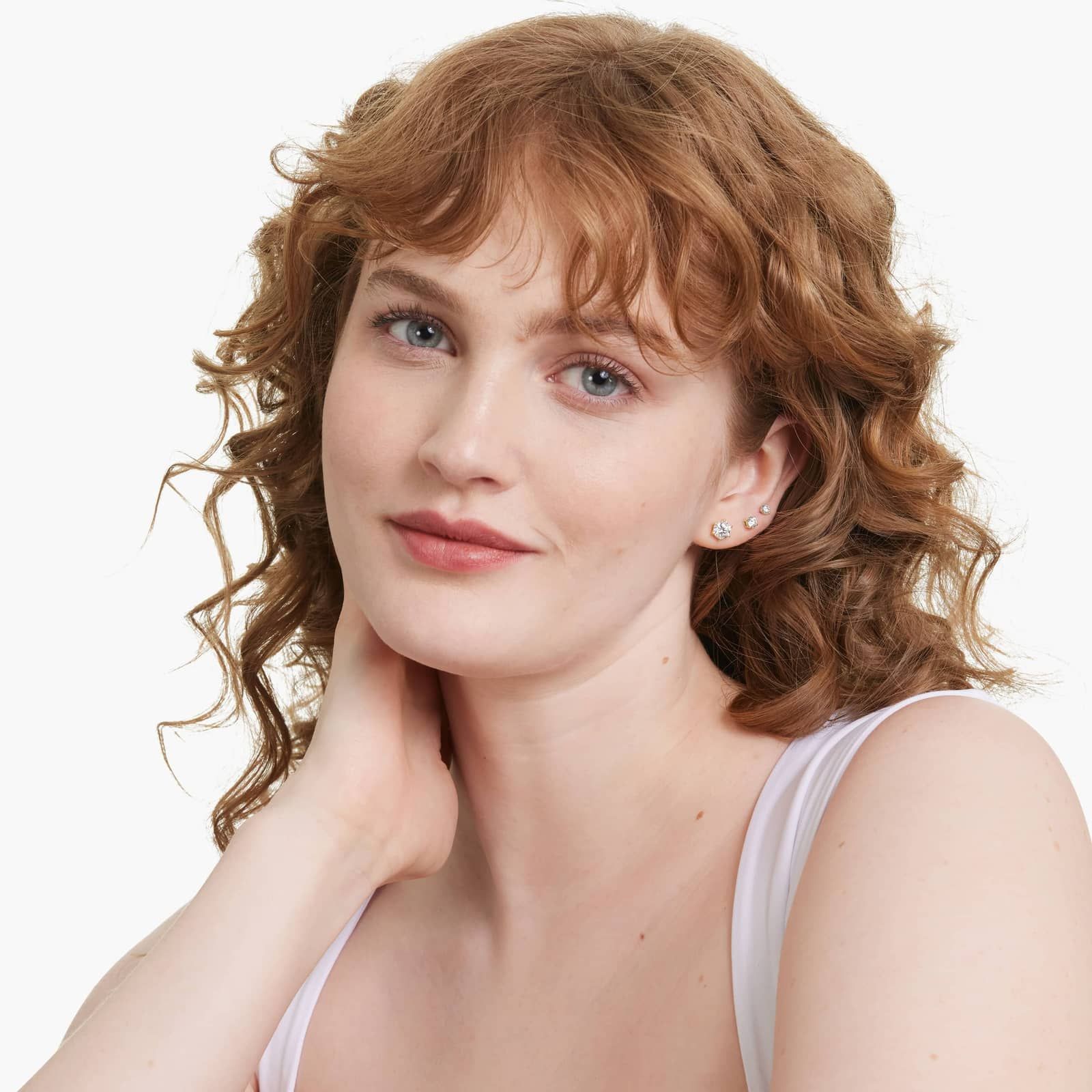 Six Prong 2 CTW Lab-Grown Diamond Stud Earrings In 14K Yellow Gold