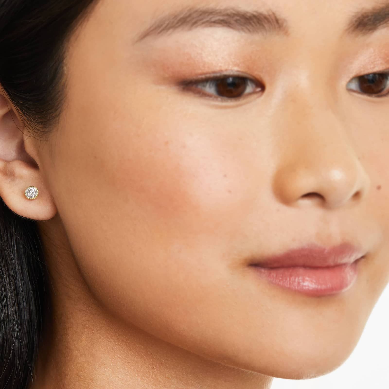 Milgrain Bezel 0.5 CTW Lab-Grown Diamond Stud Earrings In 14K Yellow Gold