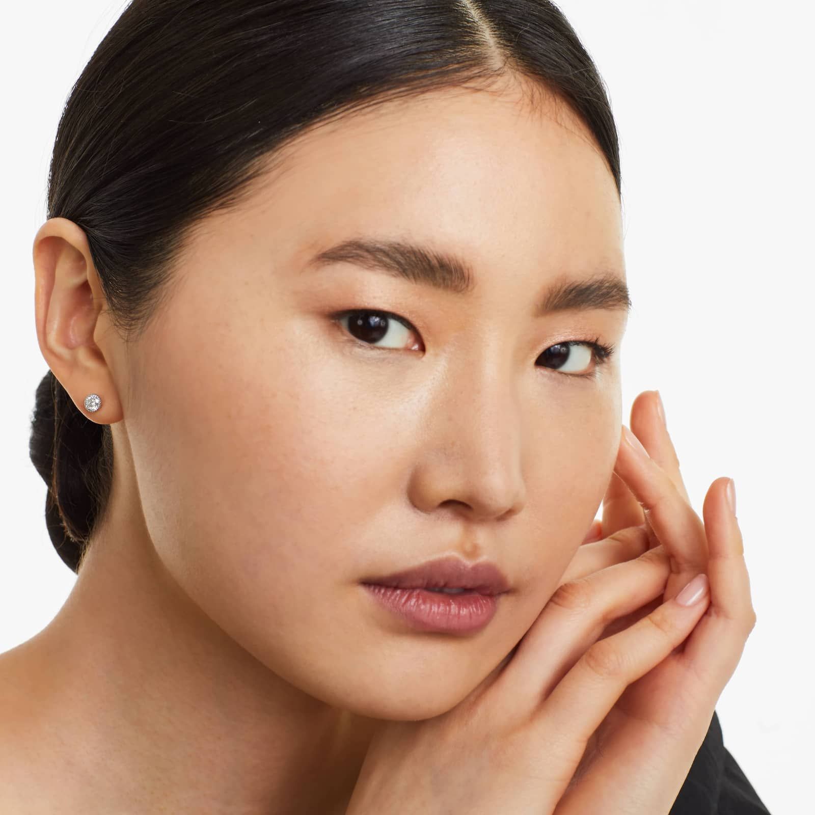 Milgrain Bezel 0.75 CTW Lab-Grown Diamond Stud Earrings In 14K White Gold