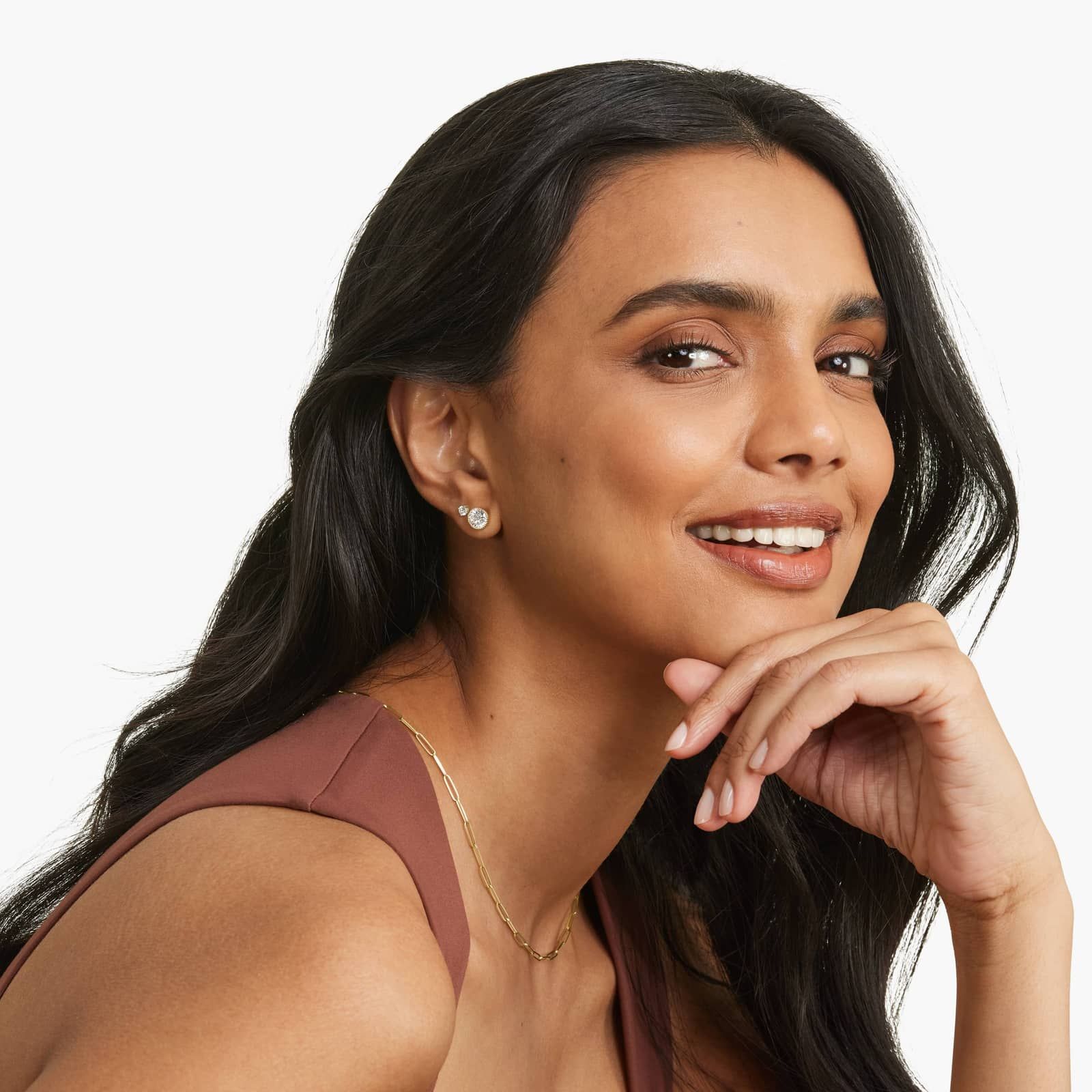 Milgrain Bezel 2 CTW Lab-Grown Diamond Stud Earrings In 14K Yellow Gold