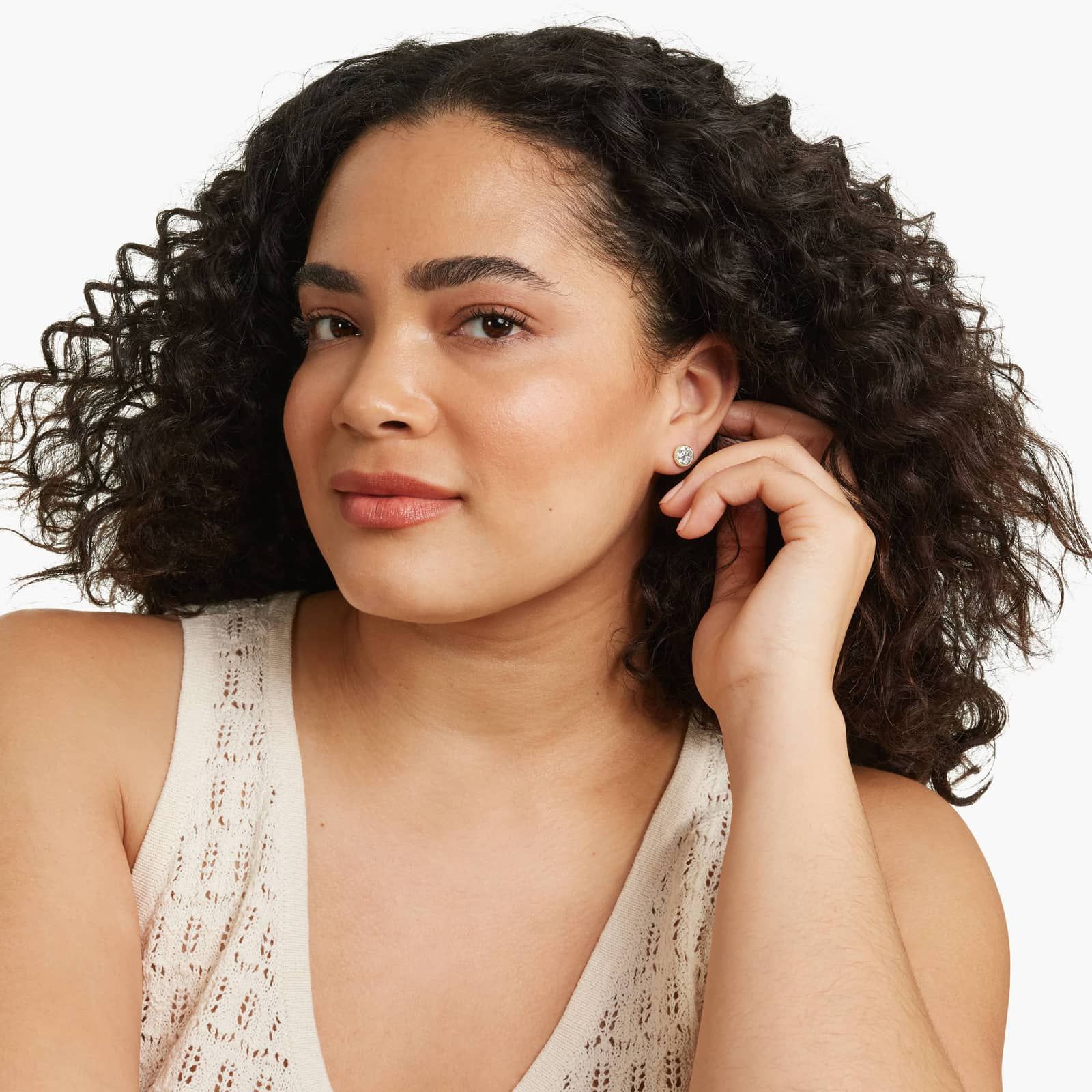 Milgrain Bezel 3 CTW Lab-Grown Diamond Stud Earrings In 14K Yellow Gold