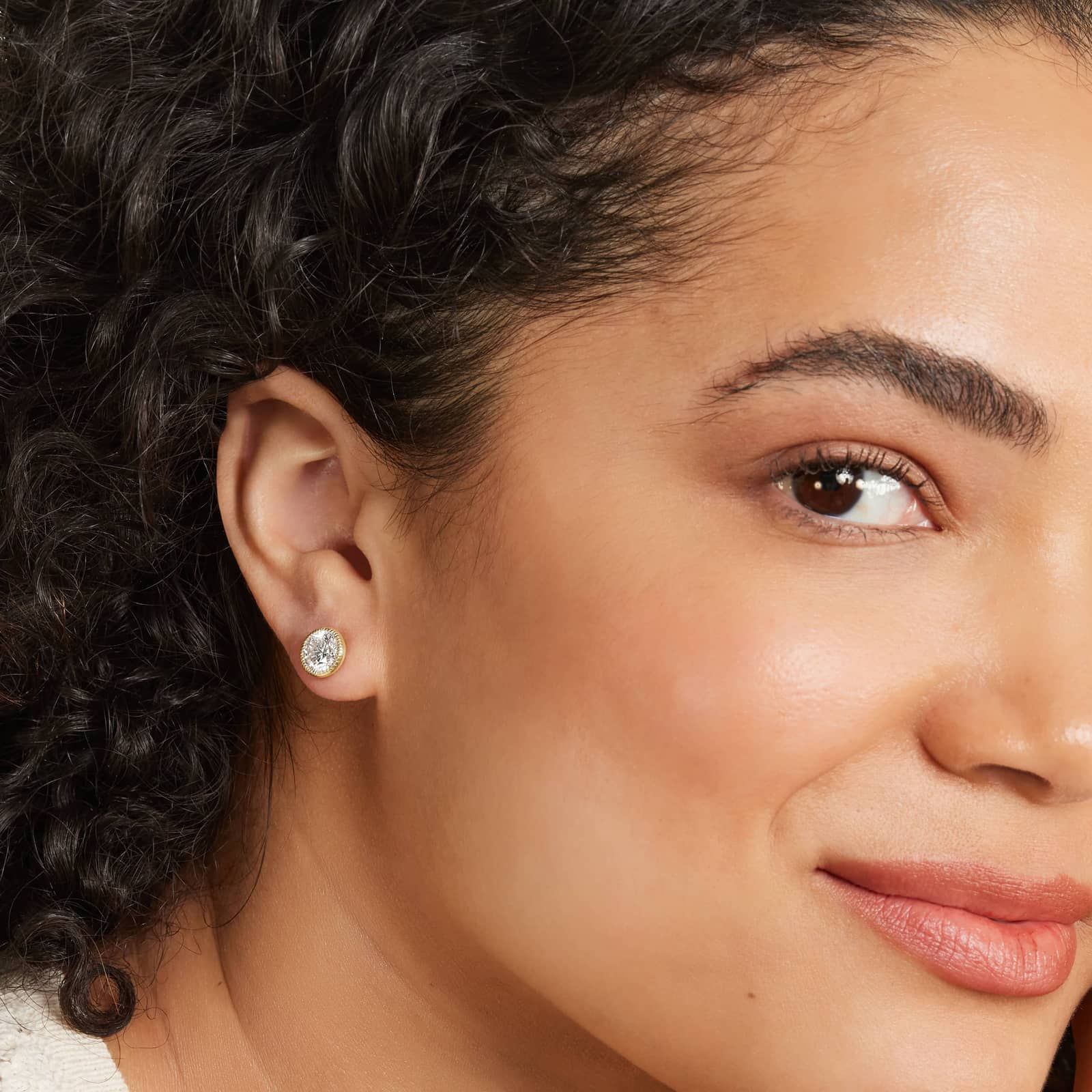 Milgrain Bezel 3 CTW Lab-Grown Diamond Stud Earrings In 14K Yellow Gold