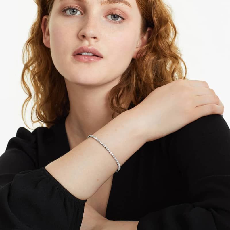 Tennis Bracelet With 1 CTW Lab-Grown Diamonds In 14K White Gold (7")