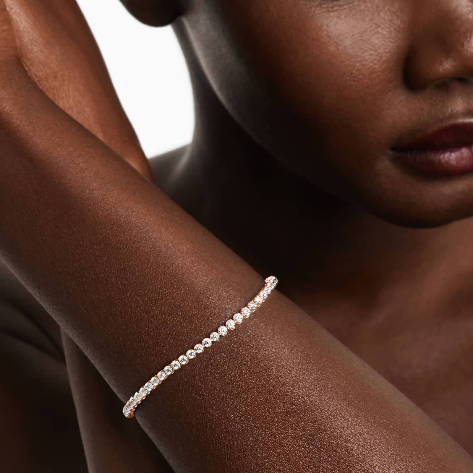 Tennis Bracelet With 3 CTW Diamonds In 14K Rose Gold (7")