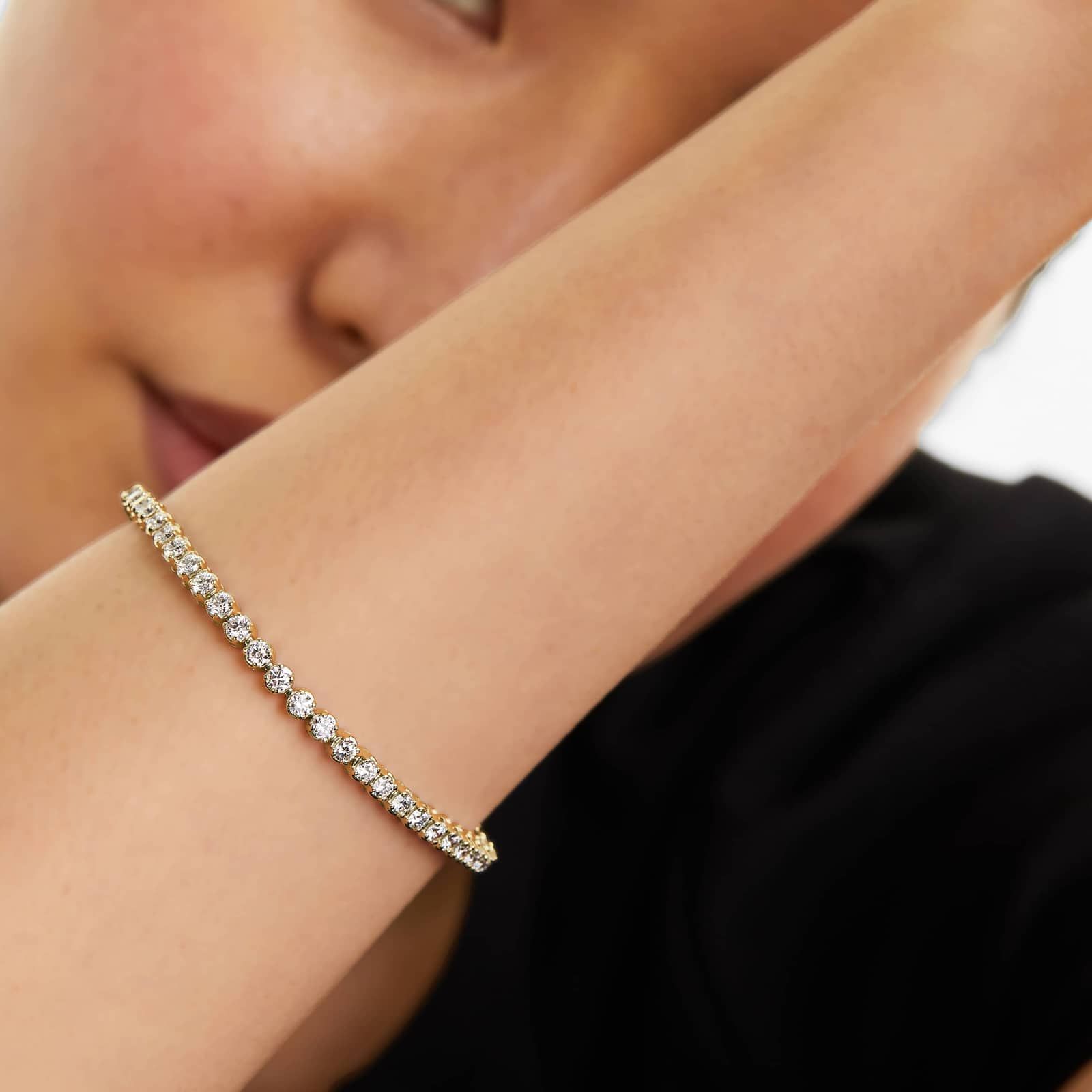 Tennis Bracelet With 4 CTW Lab-Grown Diamonds In 14K Yellow Gold (7")