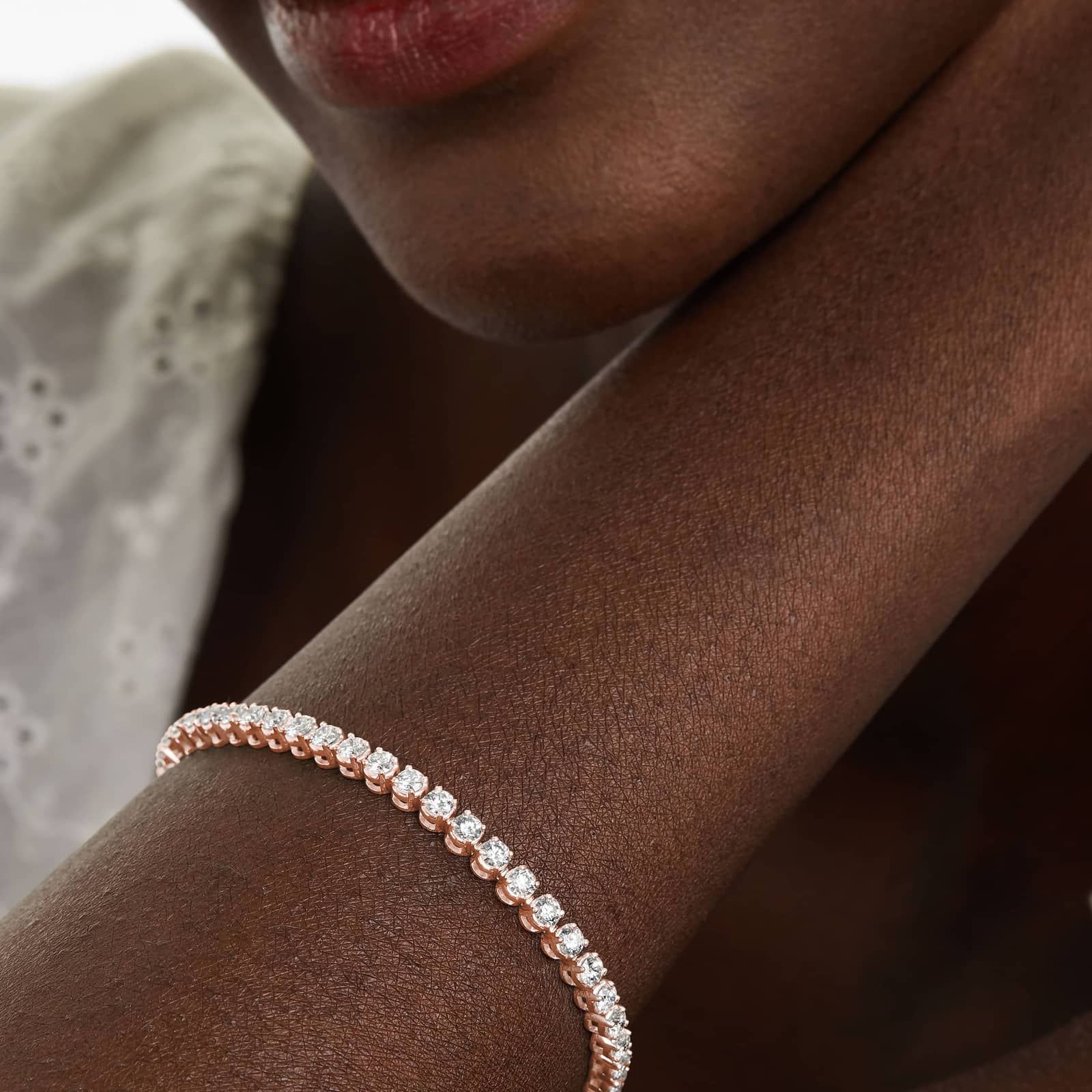 Tennis Bracelet With 5 CTW Diamonds In 14K Rose Gold (7")