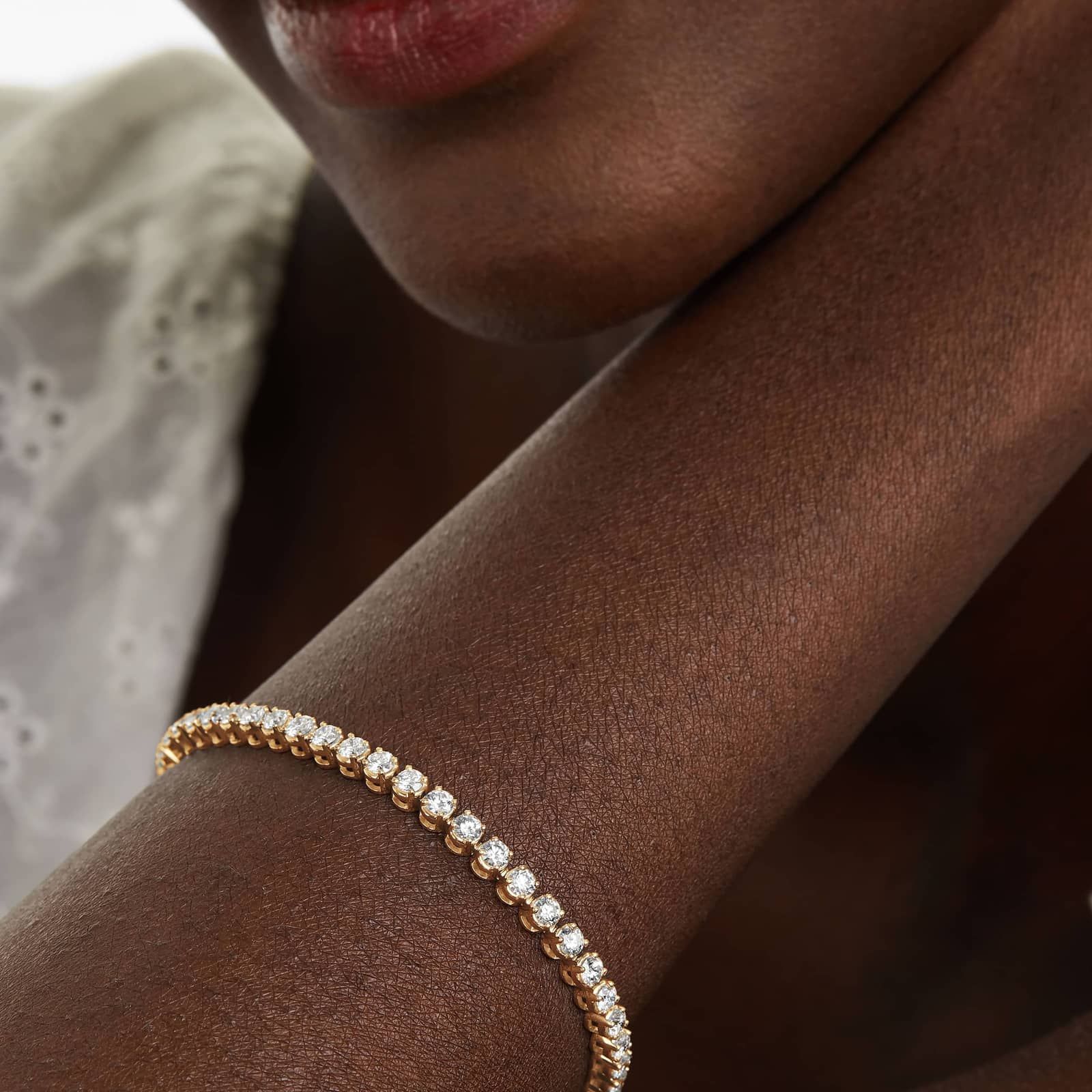 Tennis Bracelet With 5 CTW Lab-Grown Diamonds In 14K Yellow Gold (7")