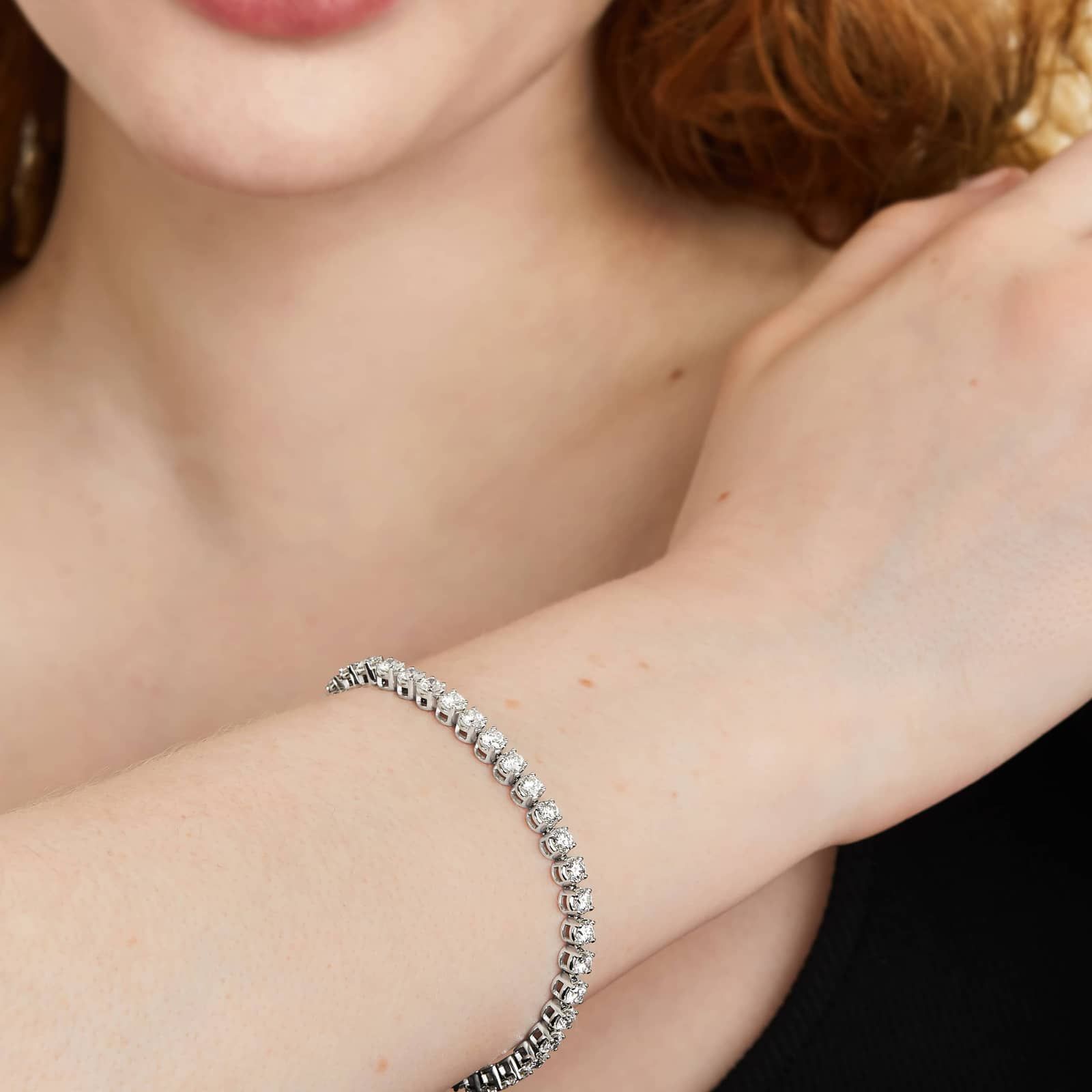 Tennis Bracelet With 7 CTW Diamonds In Platinum (7")