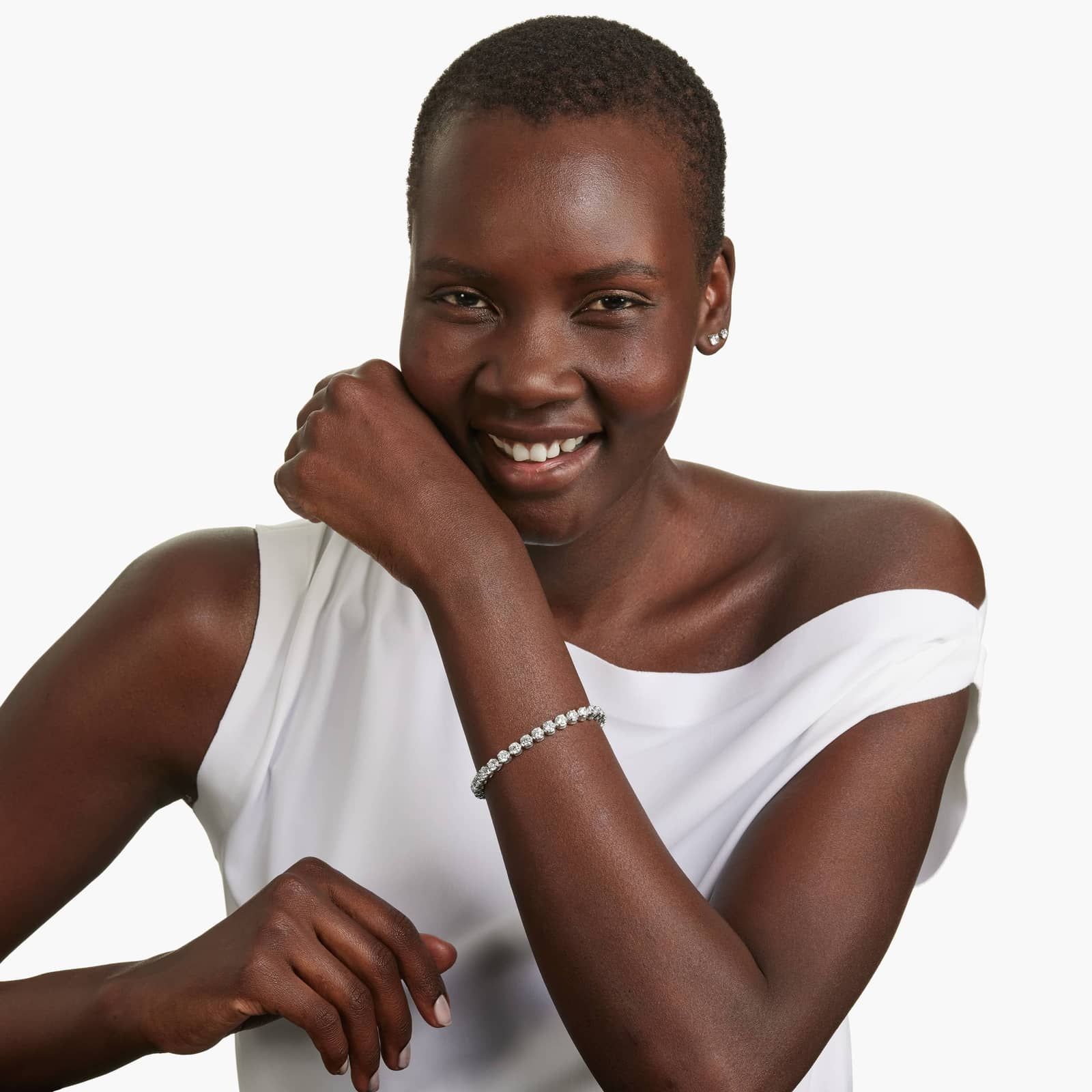 Tennis Bracelet With 12 CTW Lab-Grown Diamonds In 14K White Gold (7")