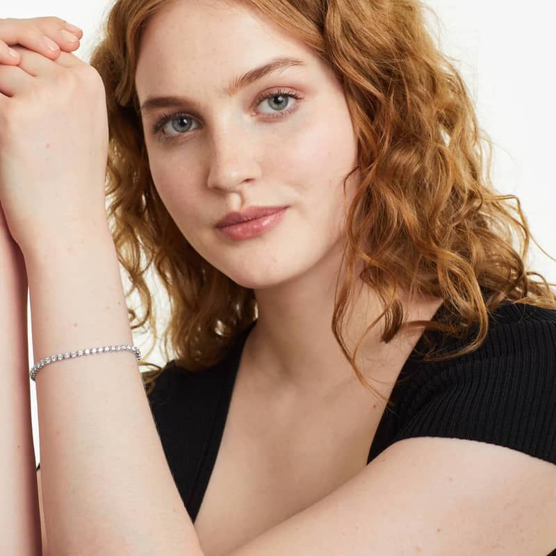 Tennis Bracelet With 4 CTW Lab-Grown Diamonds In 14K White Gold