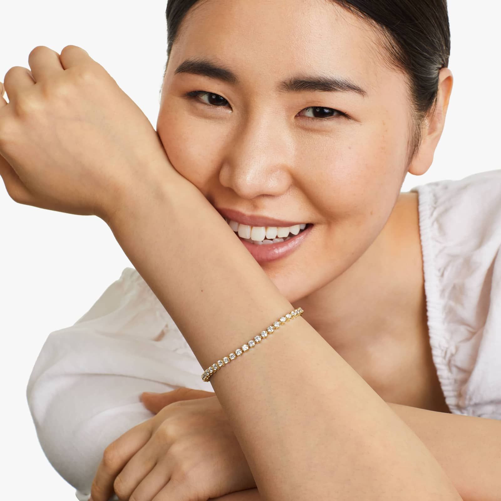 Tennis Bracelet With 5 CTW Diamonds In 14K Yellow Gold