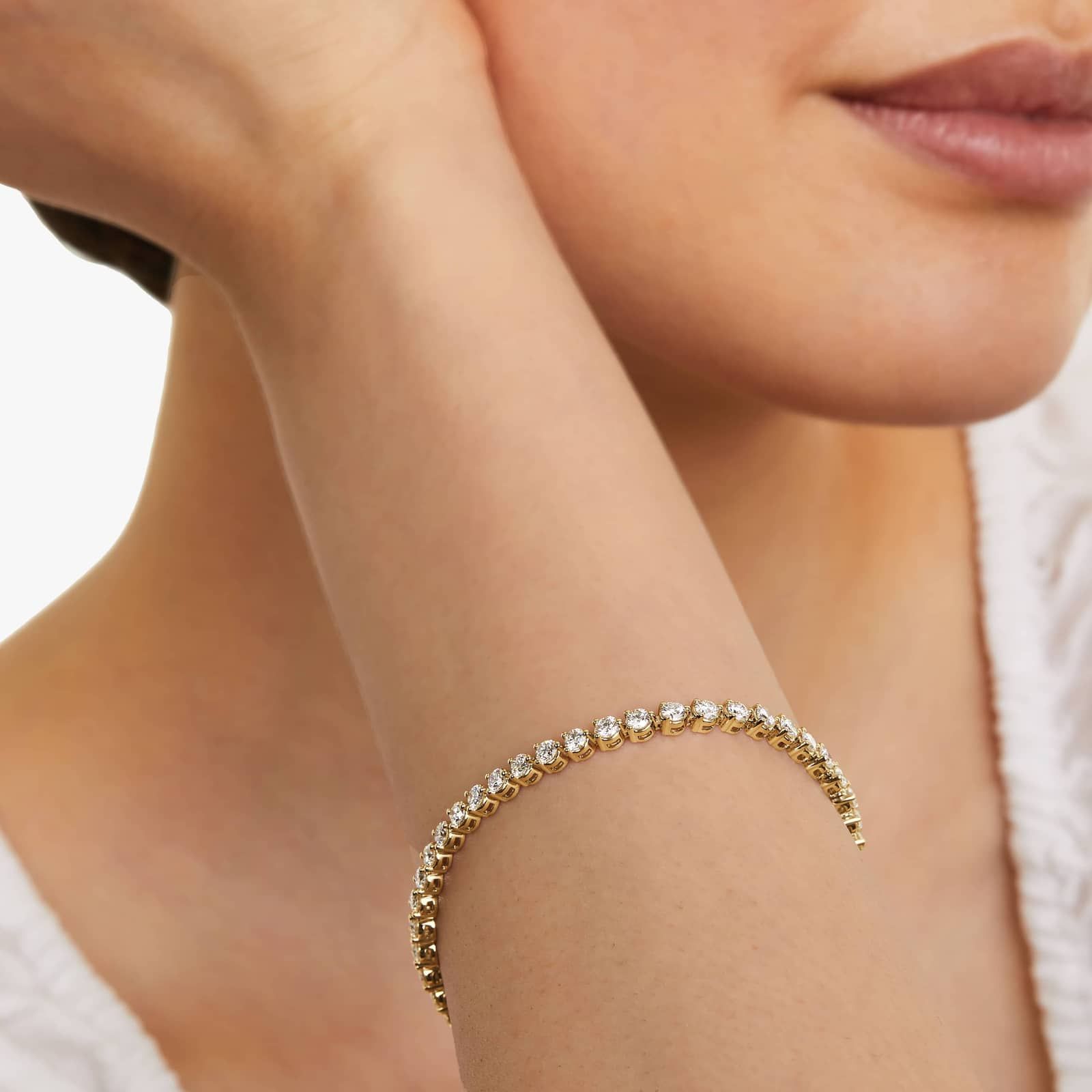 Tennis Bracelet With 5 CTW Diamonds In 14K Yellow Gold