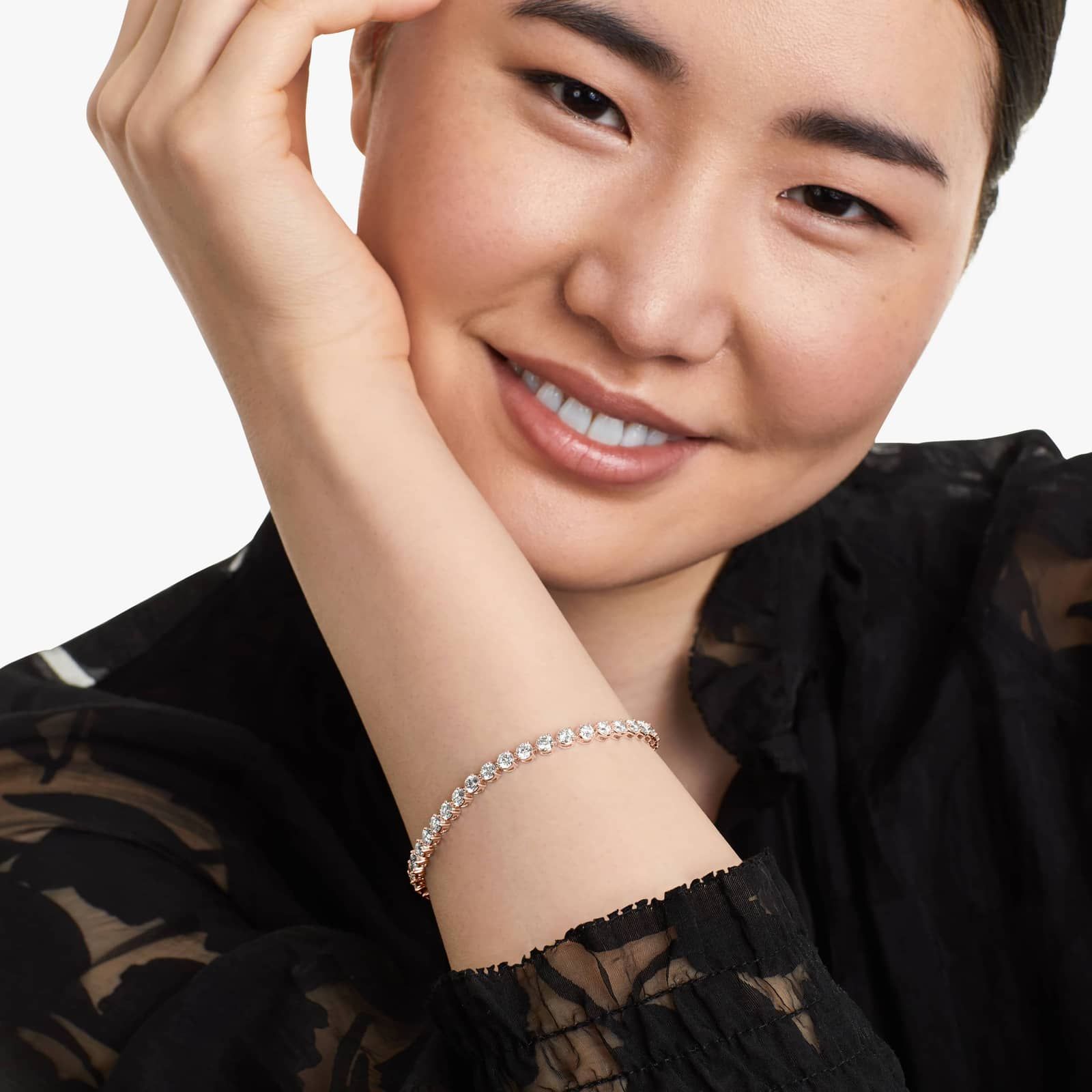 Tennis Bracelet With 7 CTW Diamonds In 14K Rose Gold