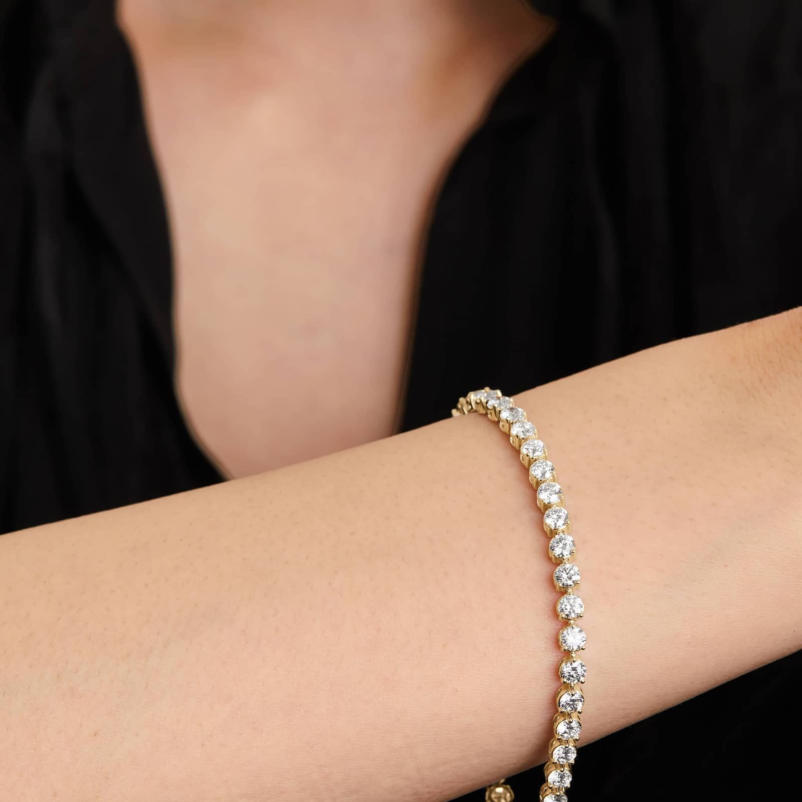 Tennis Bracelet With 7 CTW Diamonds In 14K Yellow Gold