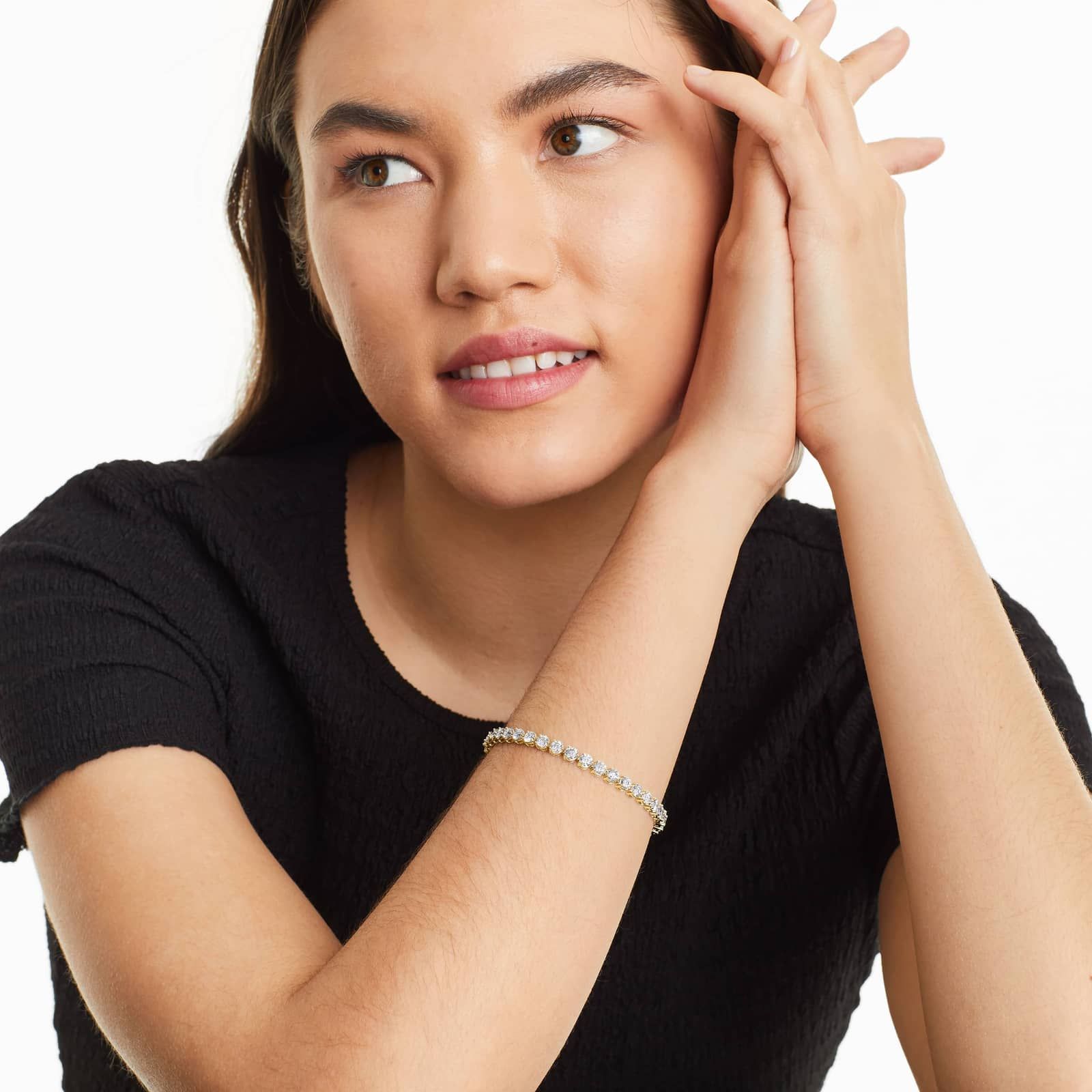 Tennis Bracelet With 8 CTW Diamonds In 14K Yellow Gold