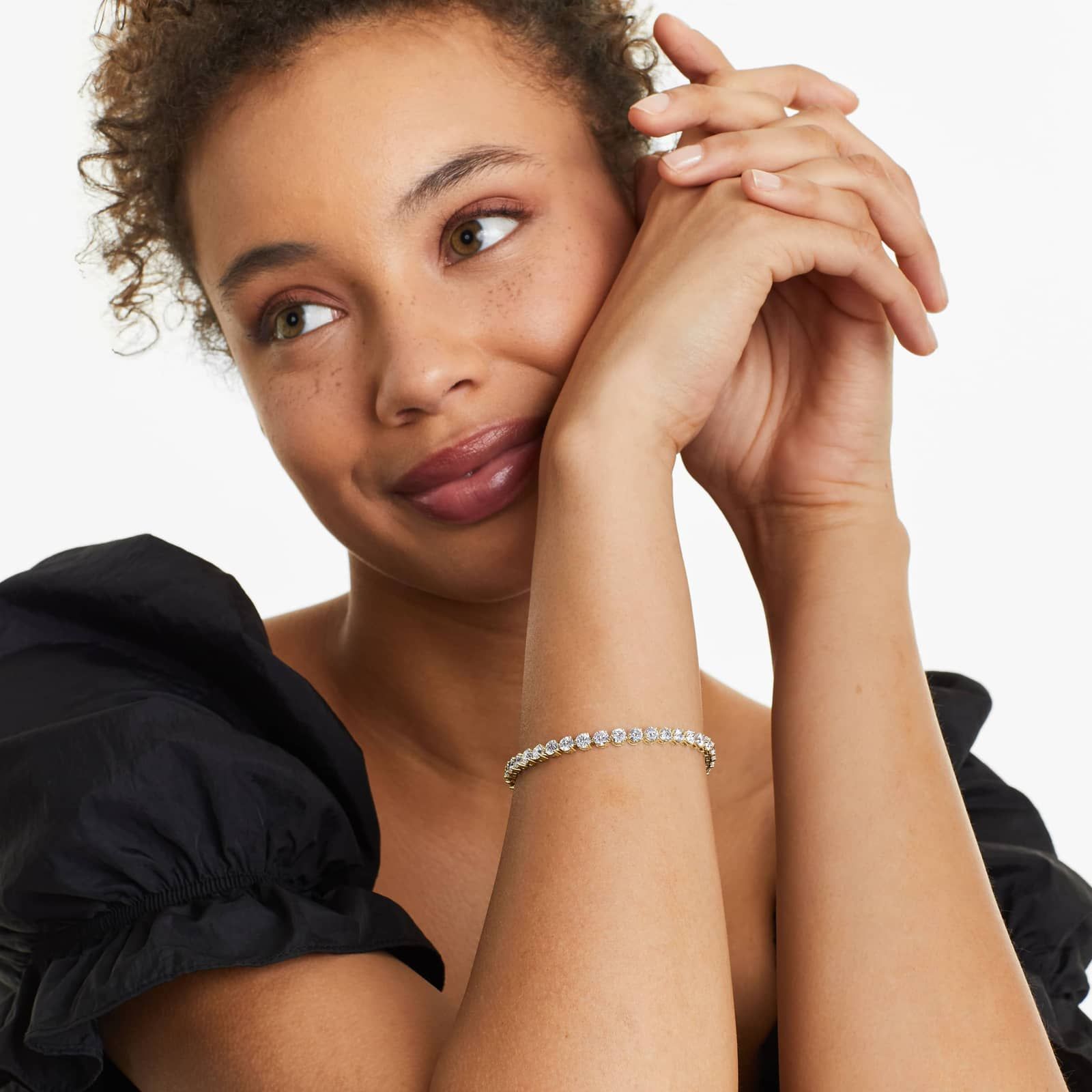 Tennis Bracelet With 10 CTW Diamonds In 14K Yellow Gold