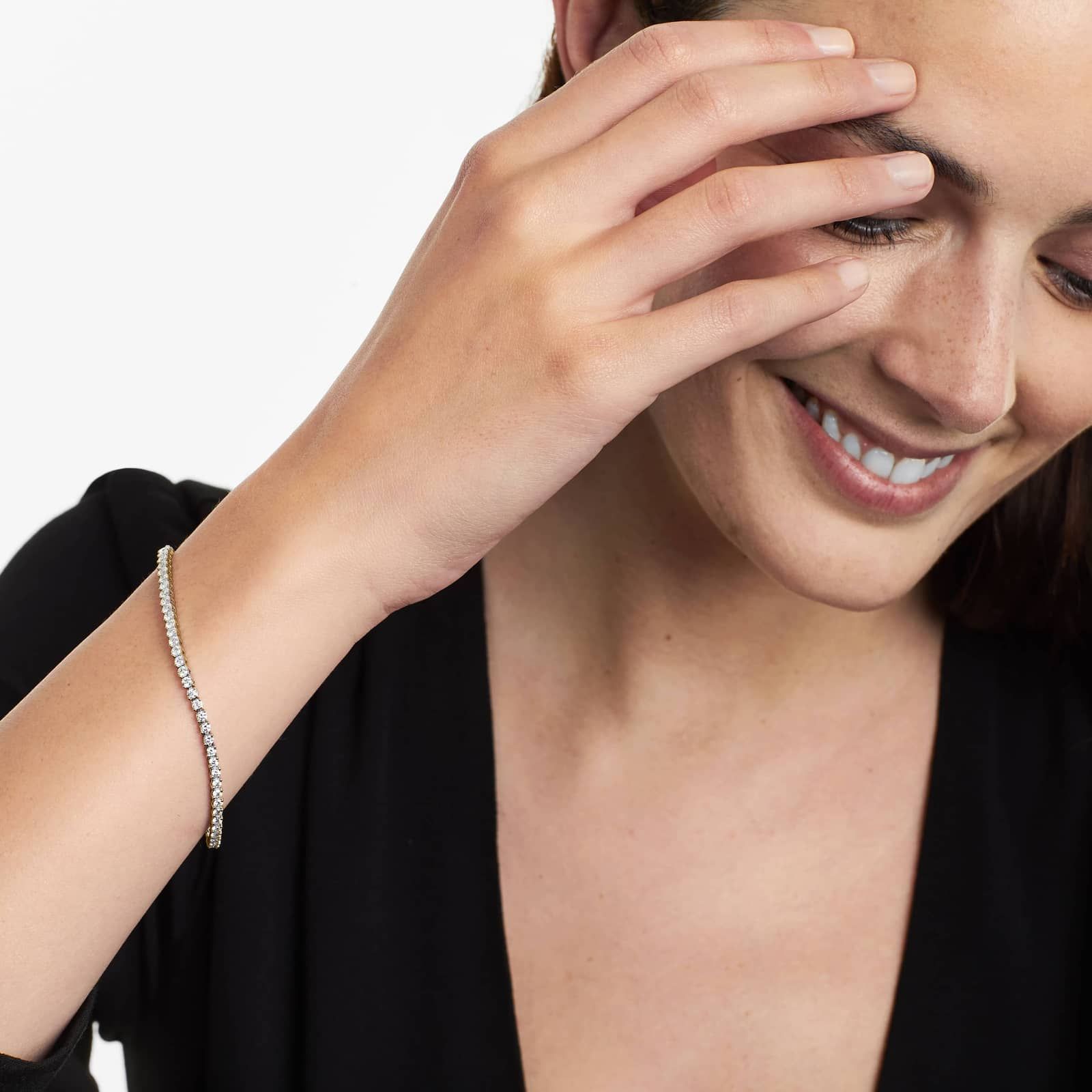 14K Yellow Gold Two Prong Lab-Grown Diamond Tennis Bracelet (3.00 CTW - F-G / VS2-SI1)