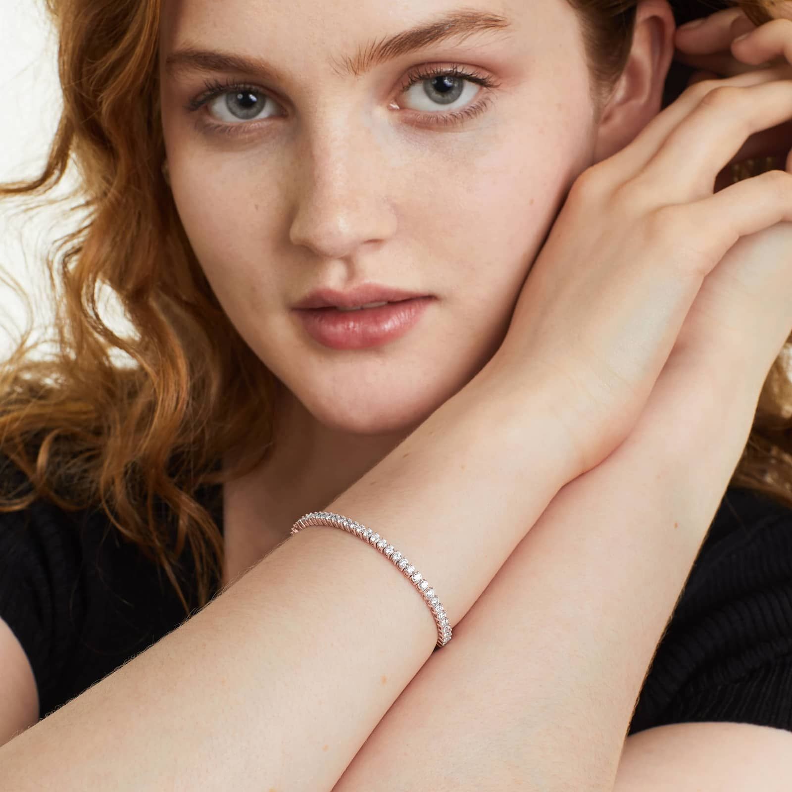 14K Rose Gold Two Prong Diamond Tennis Bracelet (4 CTW - H-I / SI1-SI2)