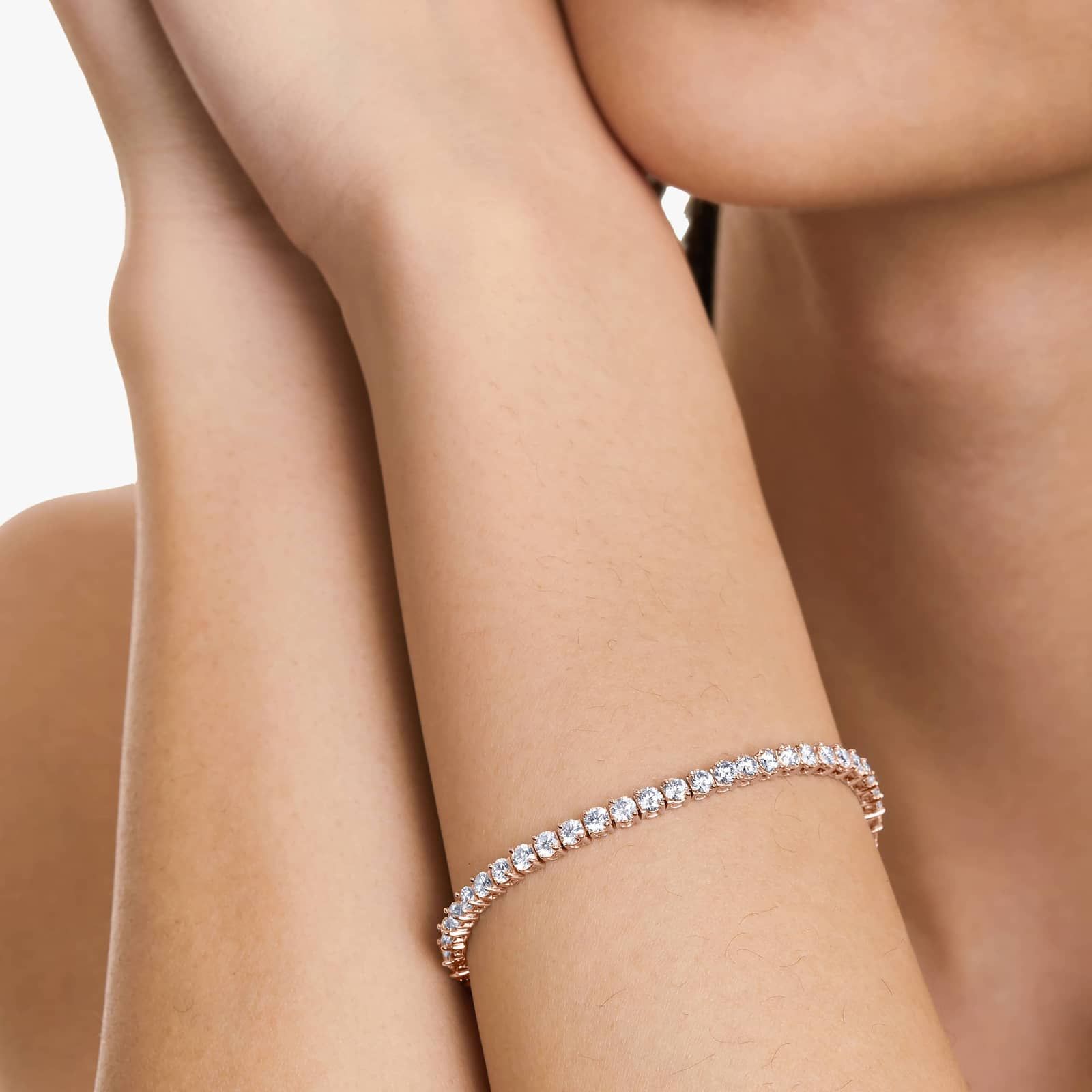 14K Rose Gold Two Prong Diamond Tennis Bracelet (7 CTW - H-I / SI1-SI2)