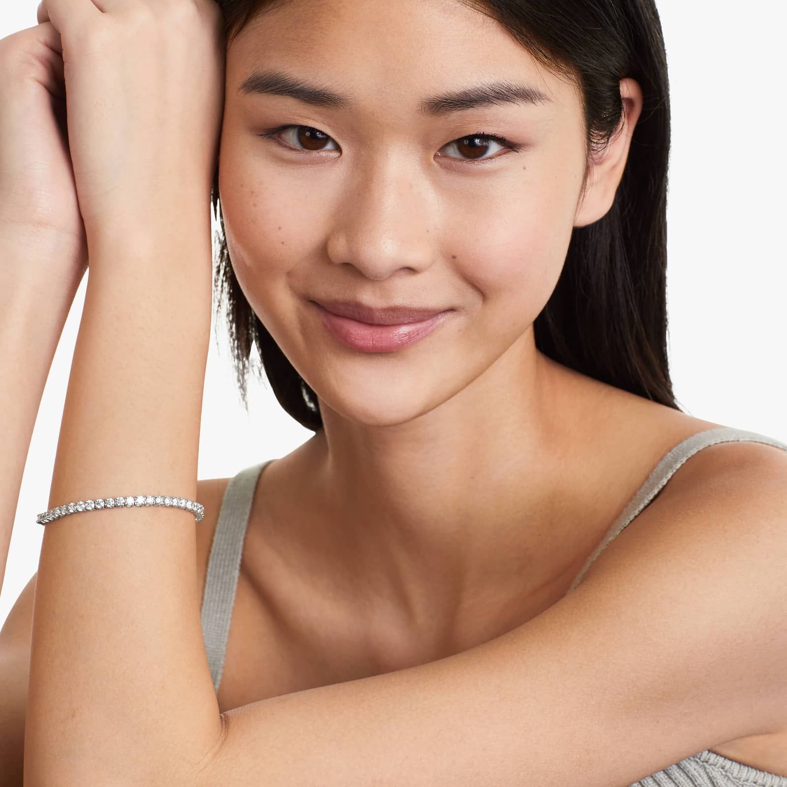 Tennis Bracelet With 7 CTW Lab-Grown Diamonds In 14K White Gold