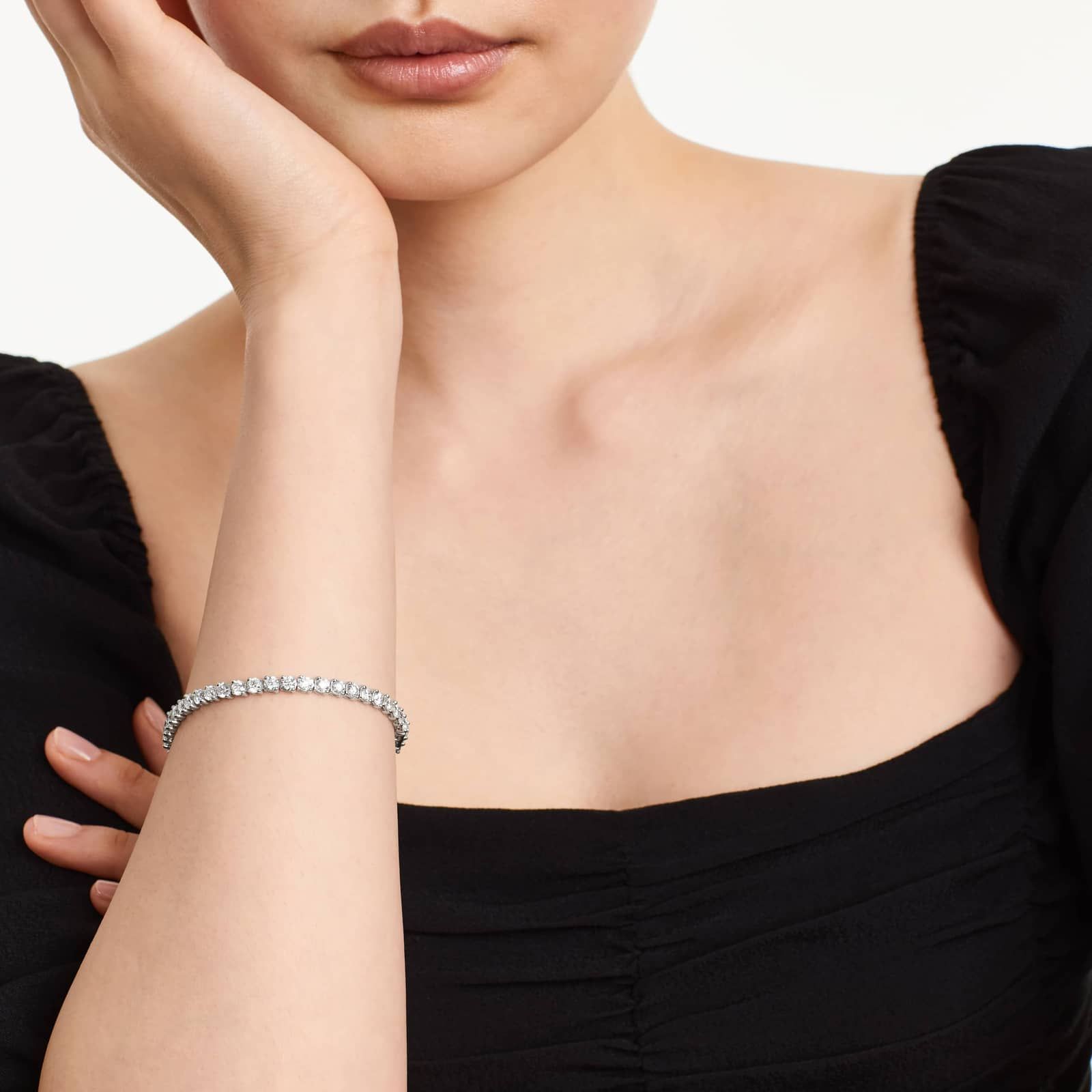 14K White Gold Two Prong Lab-Grown Diamond Tennis Bracelet (8.00 CTW - F-G / VS2-SI1)